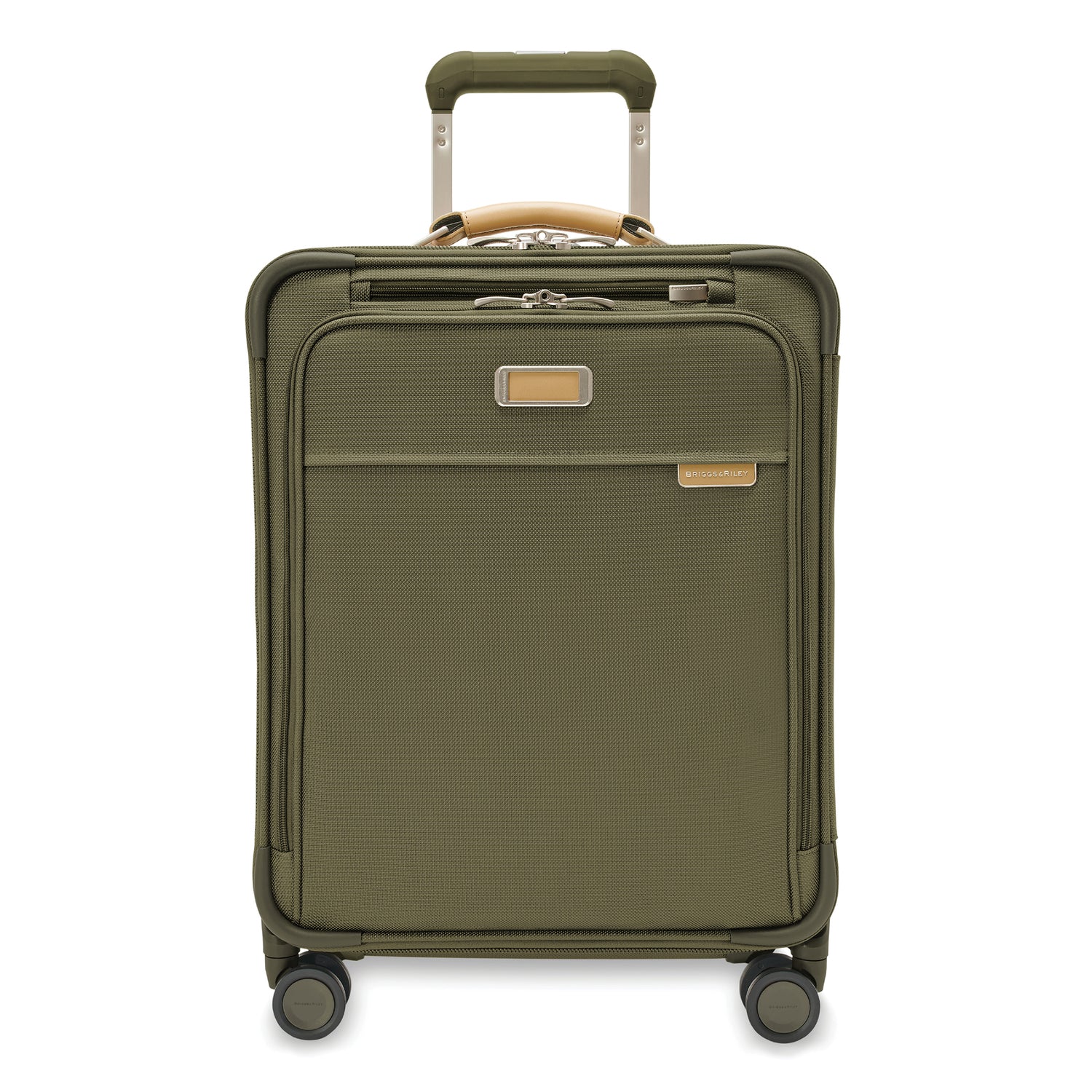 Briggs and Riley Global Carry-On Spinner Olive Front View #color_olive