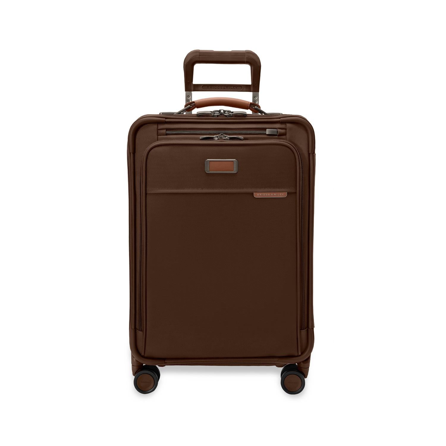 Briggs and Riley Essential Carry-On Spinner Front #color_chocolate