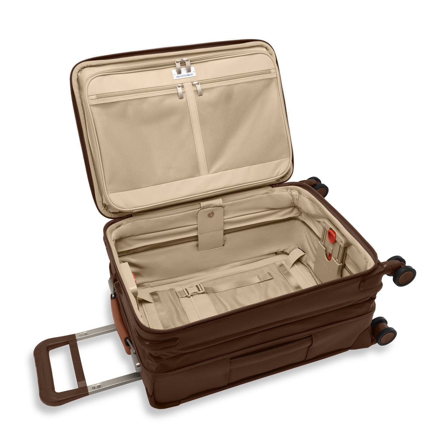 Briggs and Riley Essential Carry-On Spinner Front #color_chocolate