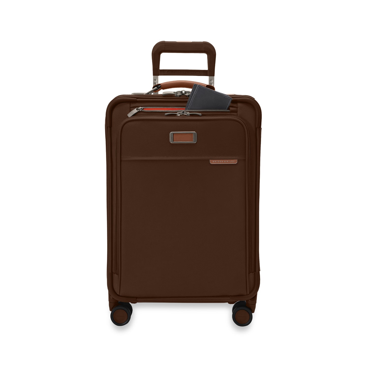 Briggs and Riley Essential Carry-On Spinner Front #color_chocolate