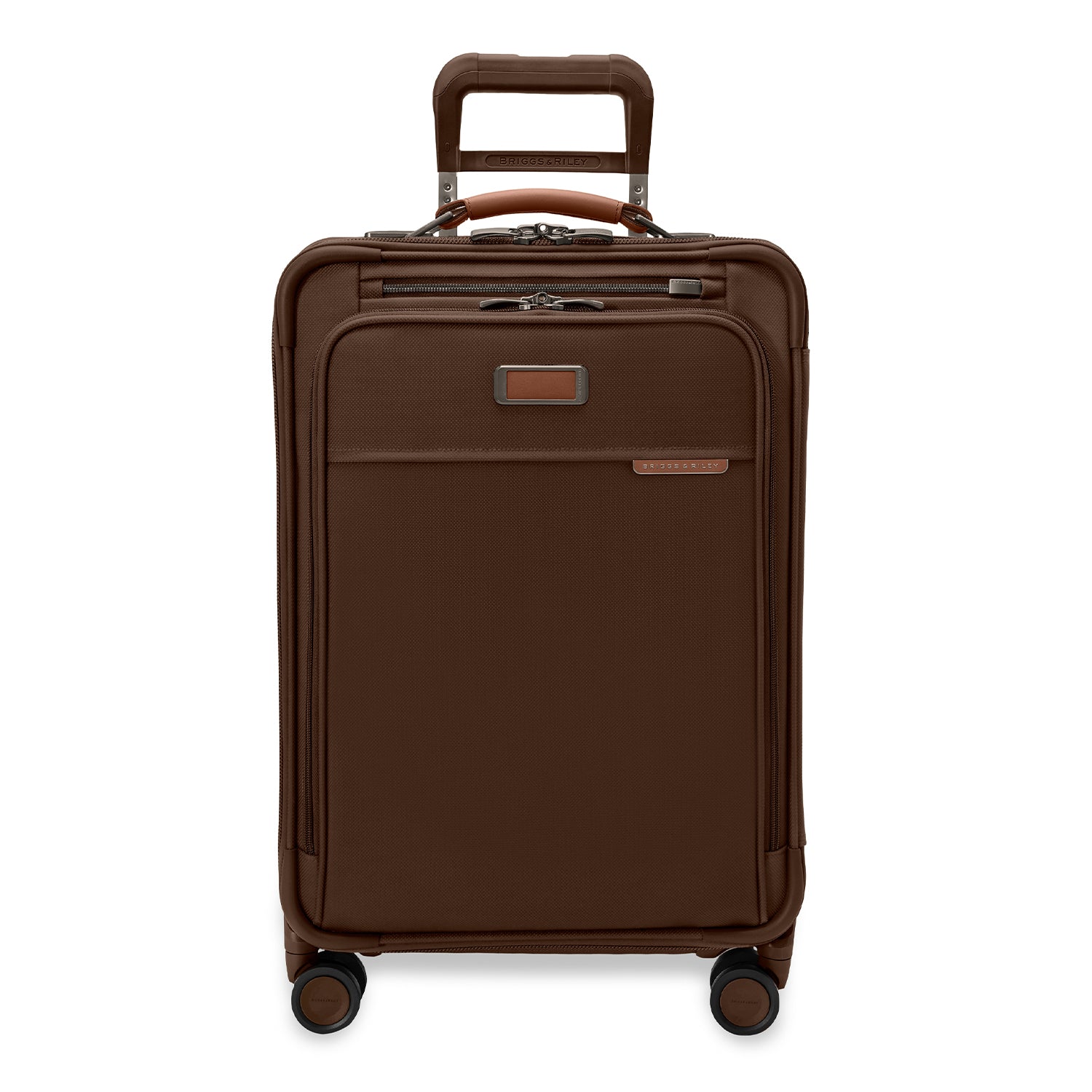 Briggs and Riley Essential Carry-On Spinner Front #color_chocolate