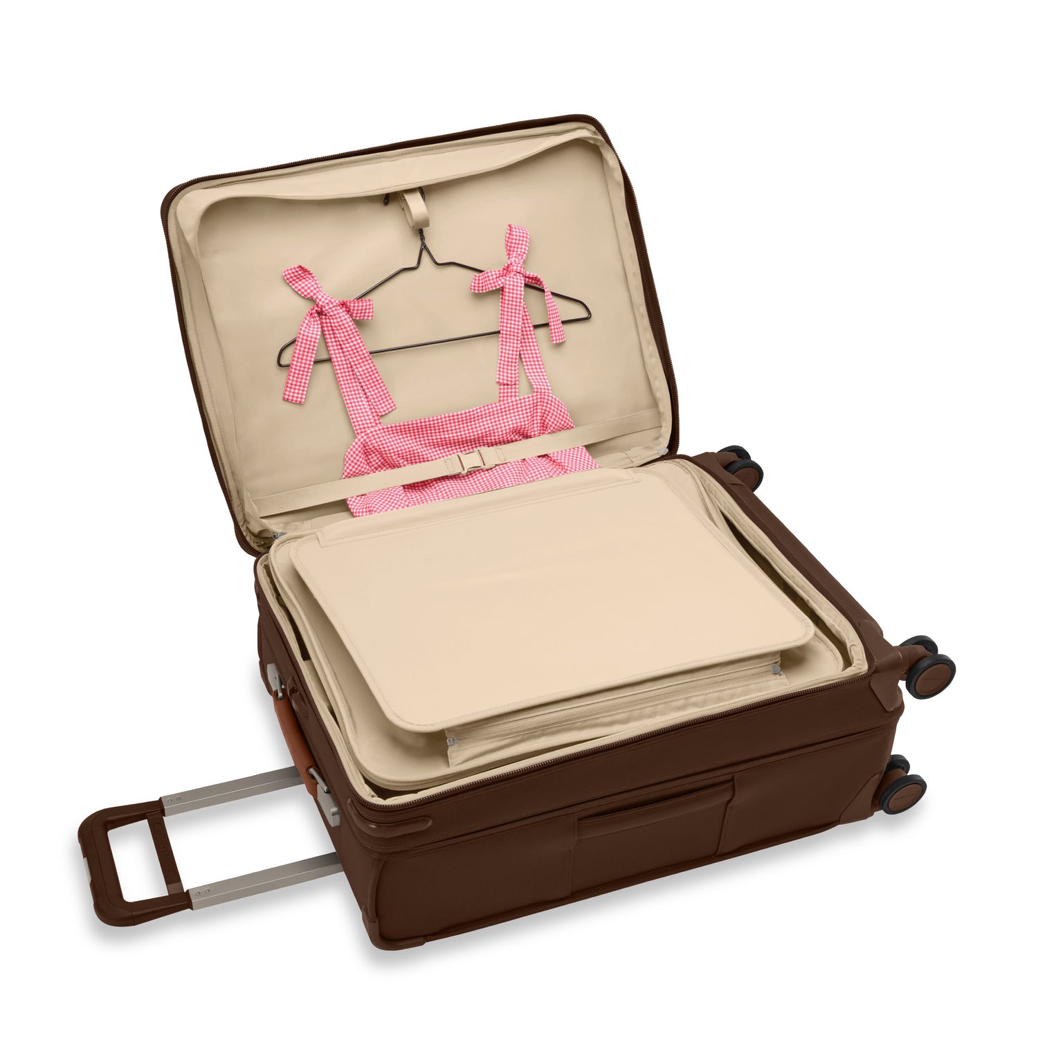 Compact 24" Checked Expandable Spinner #color_chocolate