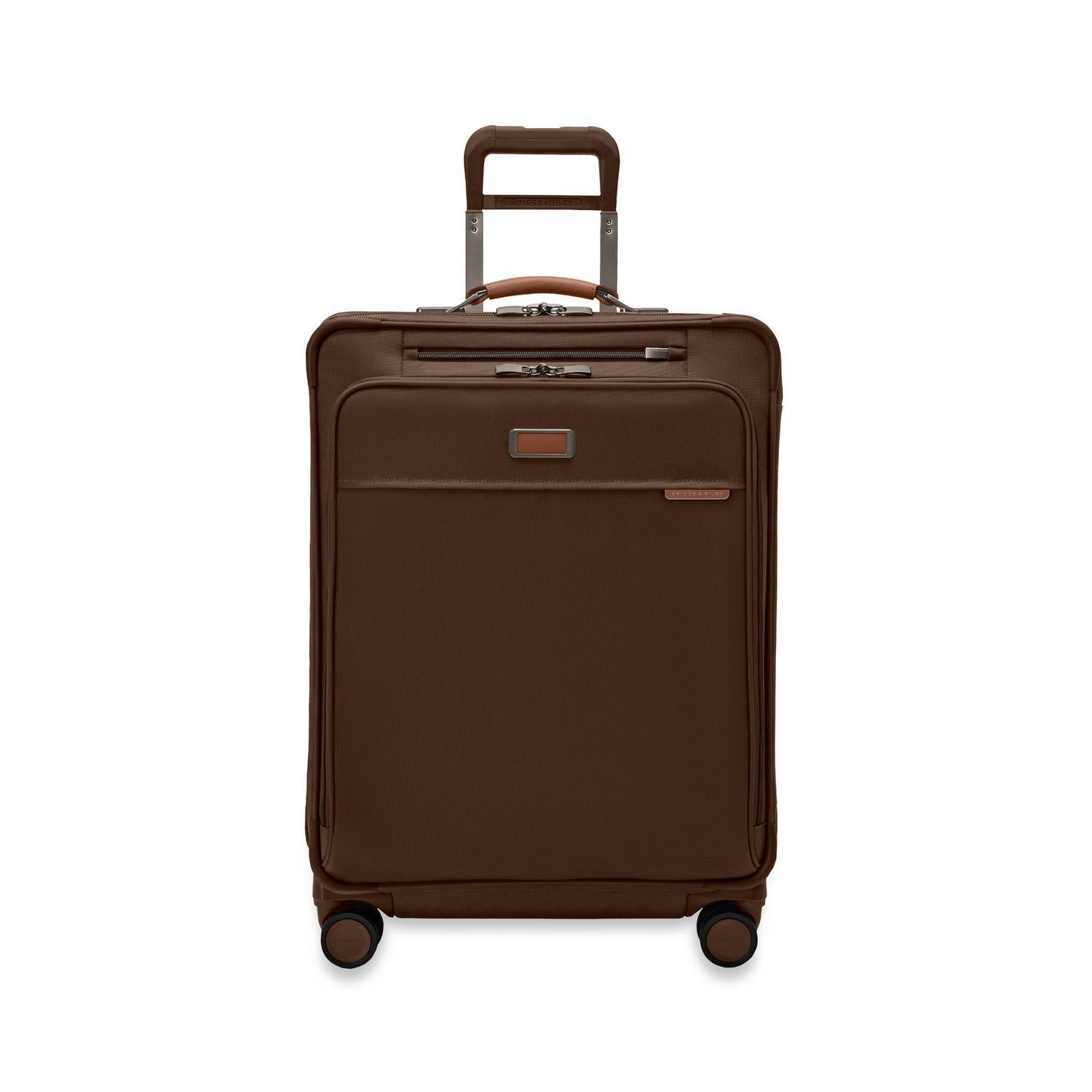 Briggs and Riley Medium Expandable Spinner Front View #color_chocolate