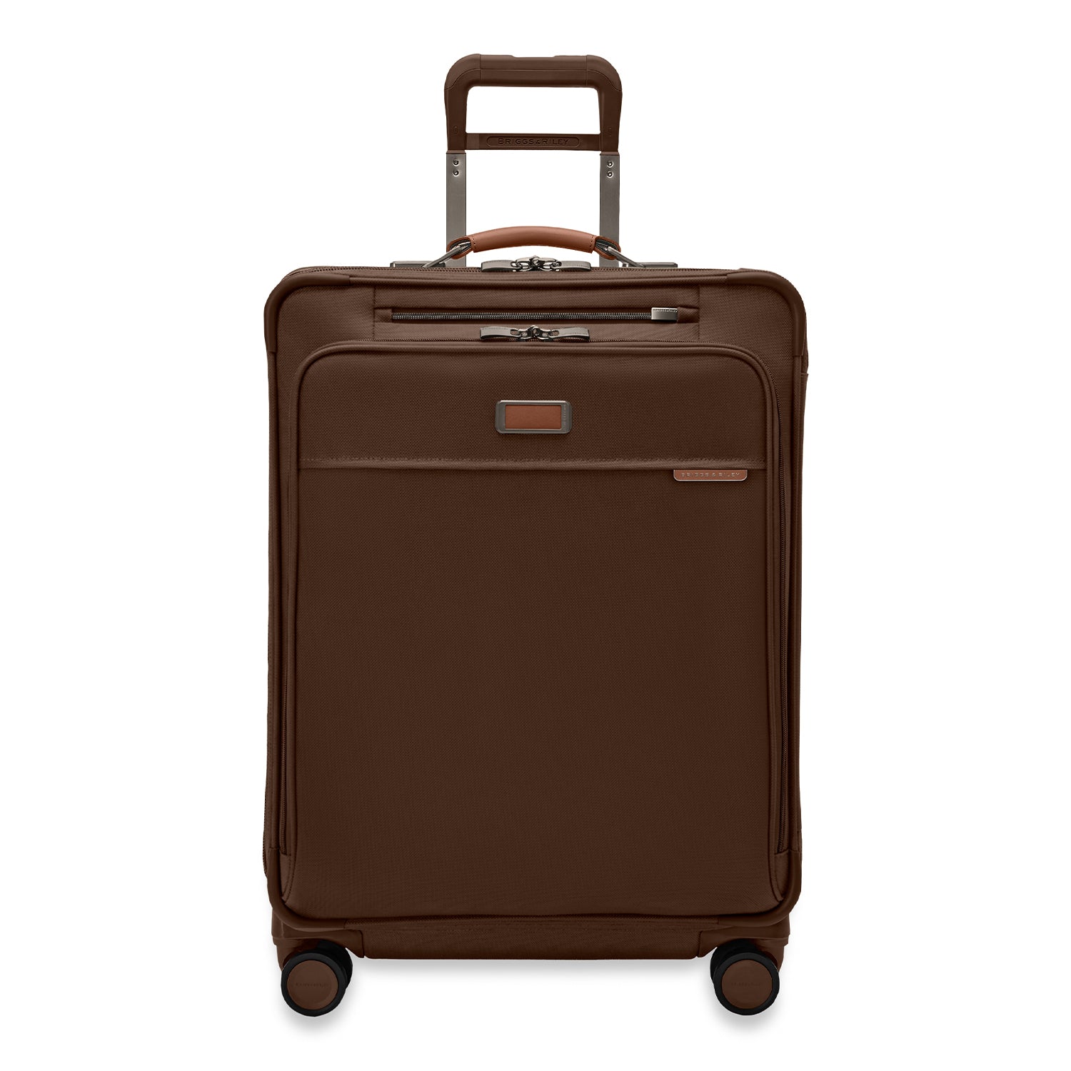 Briggs and Riley Medium Expandable Spinner Front View #color_chocolate