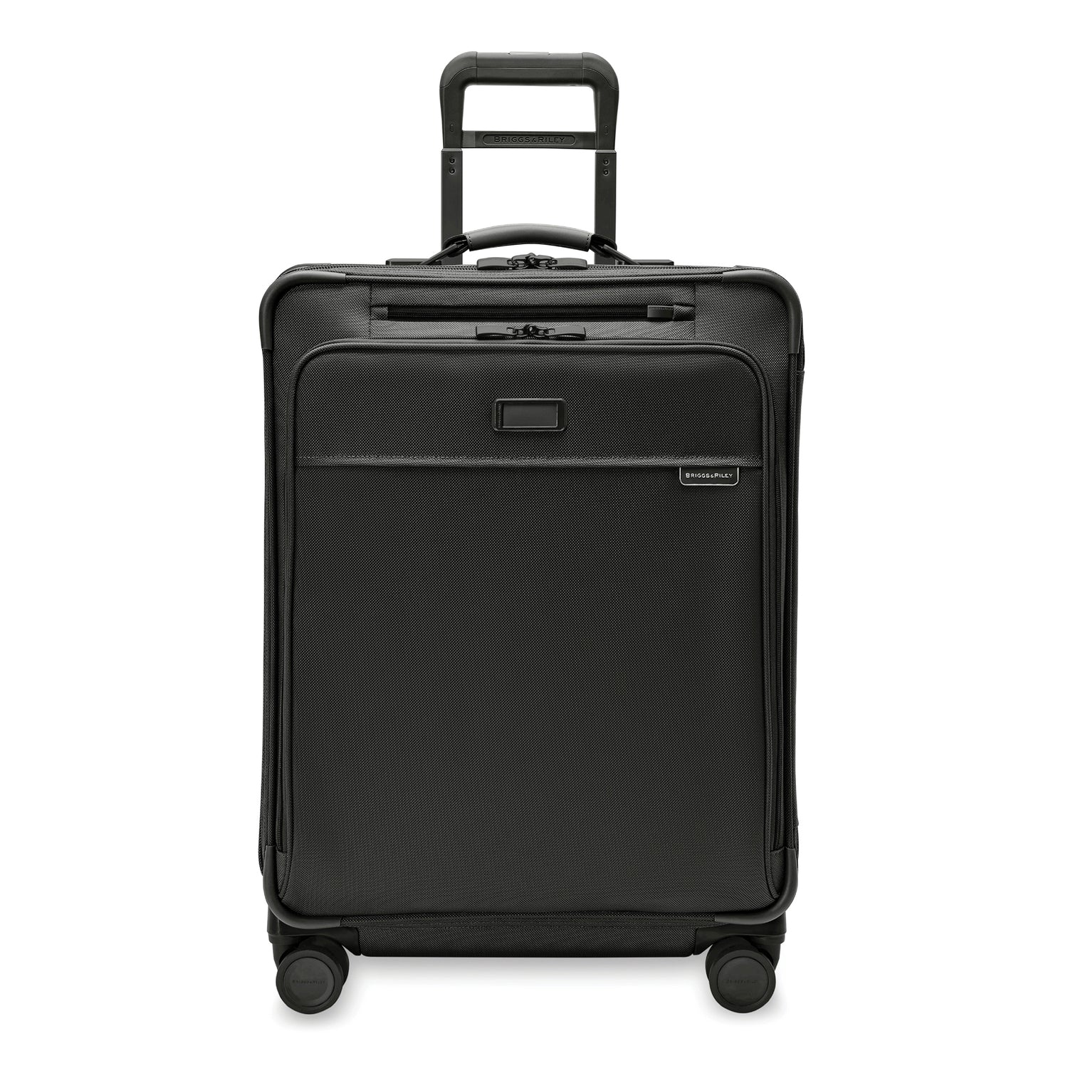 Briggs and Riley Medium Expandable Spinner Black Front View #color_black