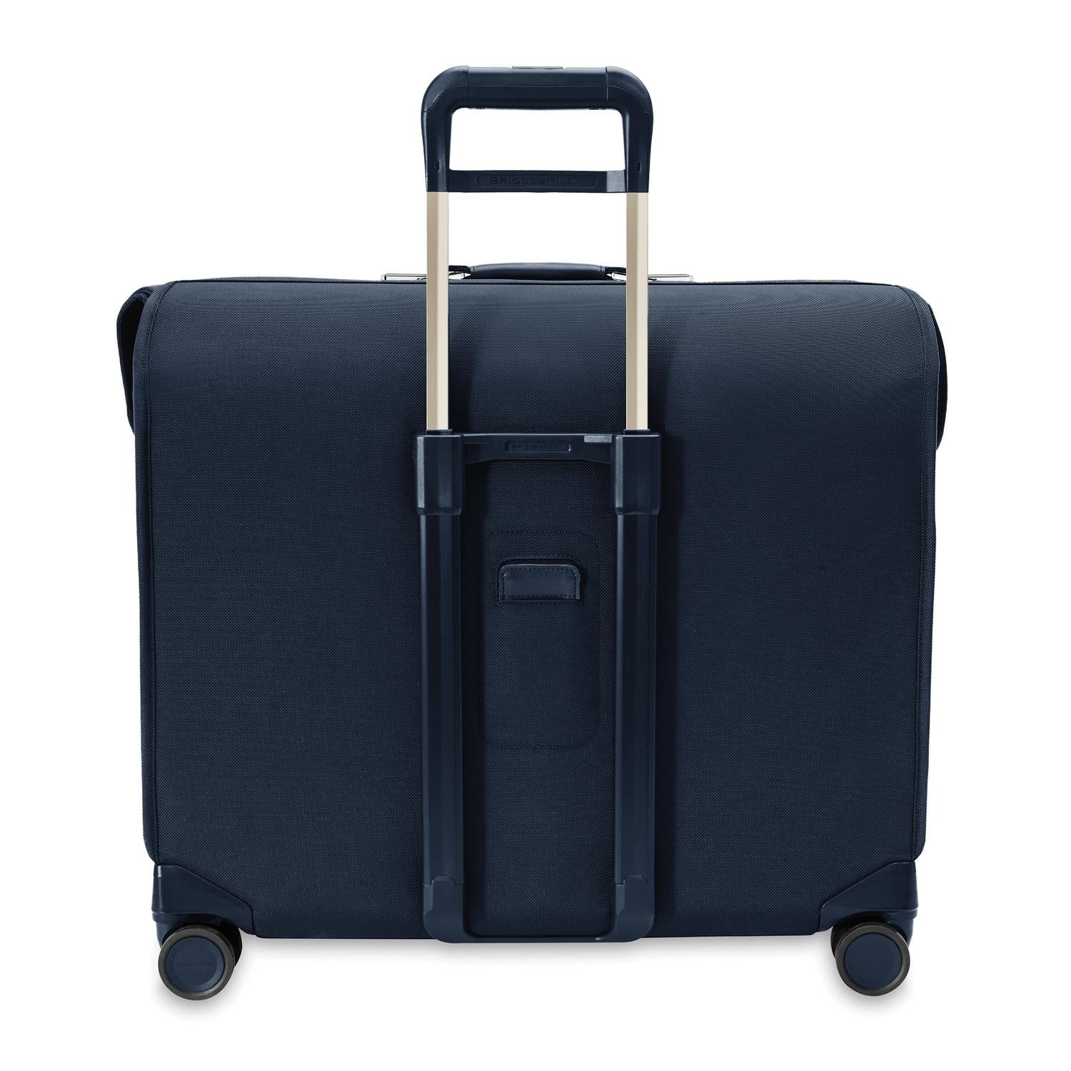 Briggs and Riley Deluxe Wardrobe Spinner Black Back View #color_navy