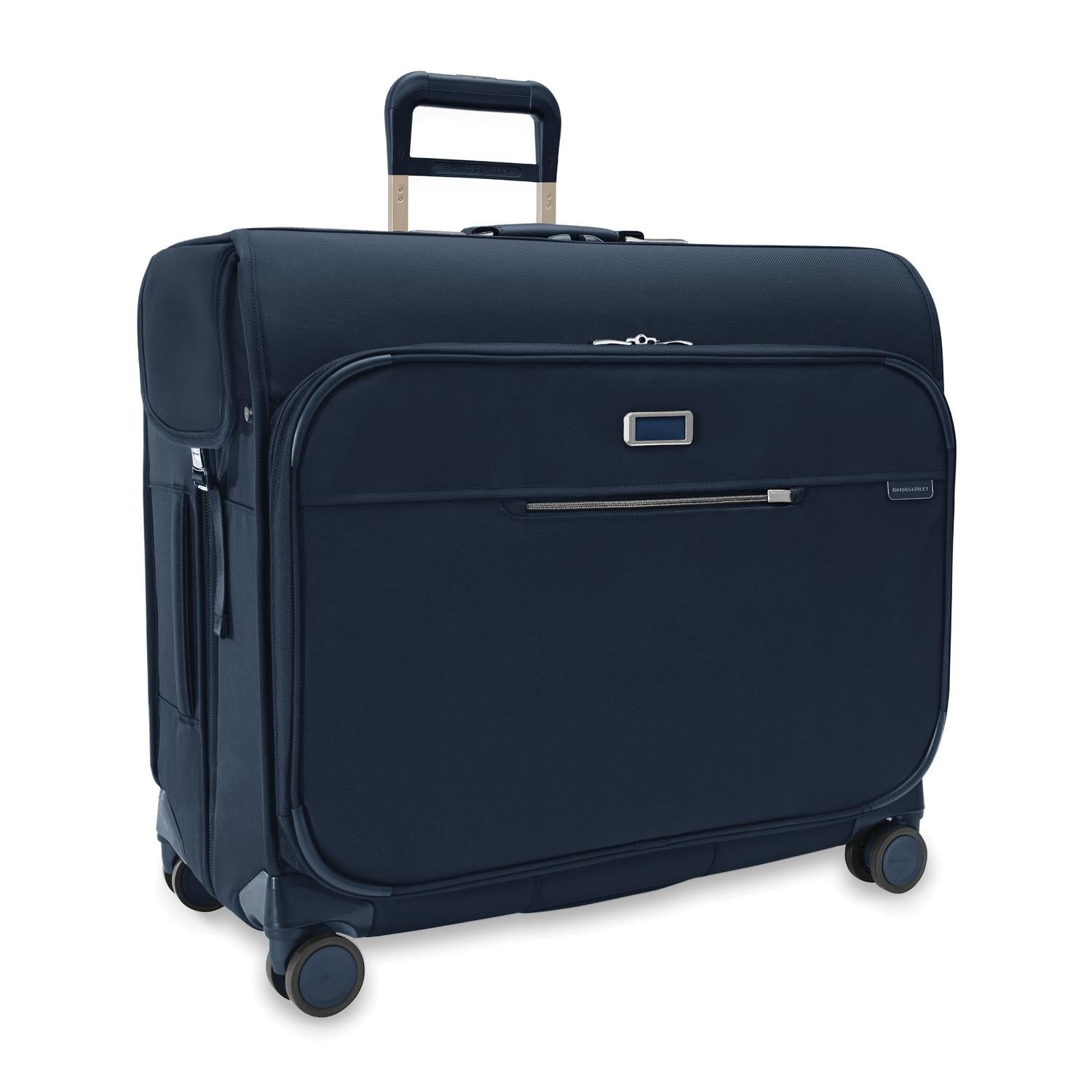 Briggs and Riley Deluxe Wardrobe Spinner Navy Side View #color_navy