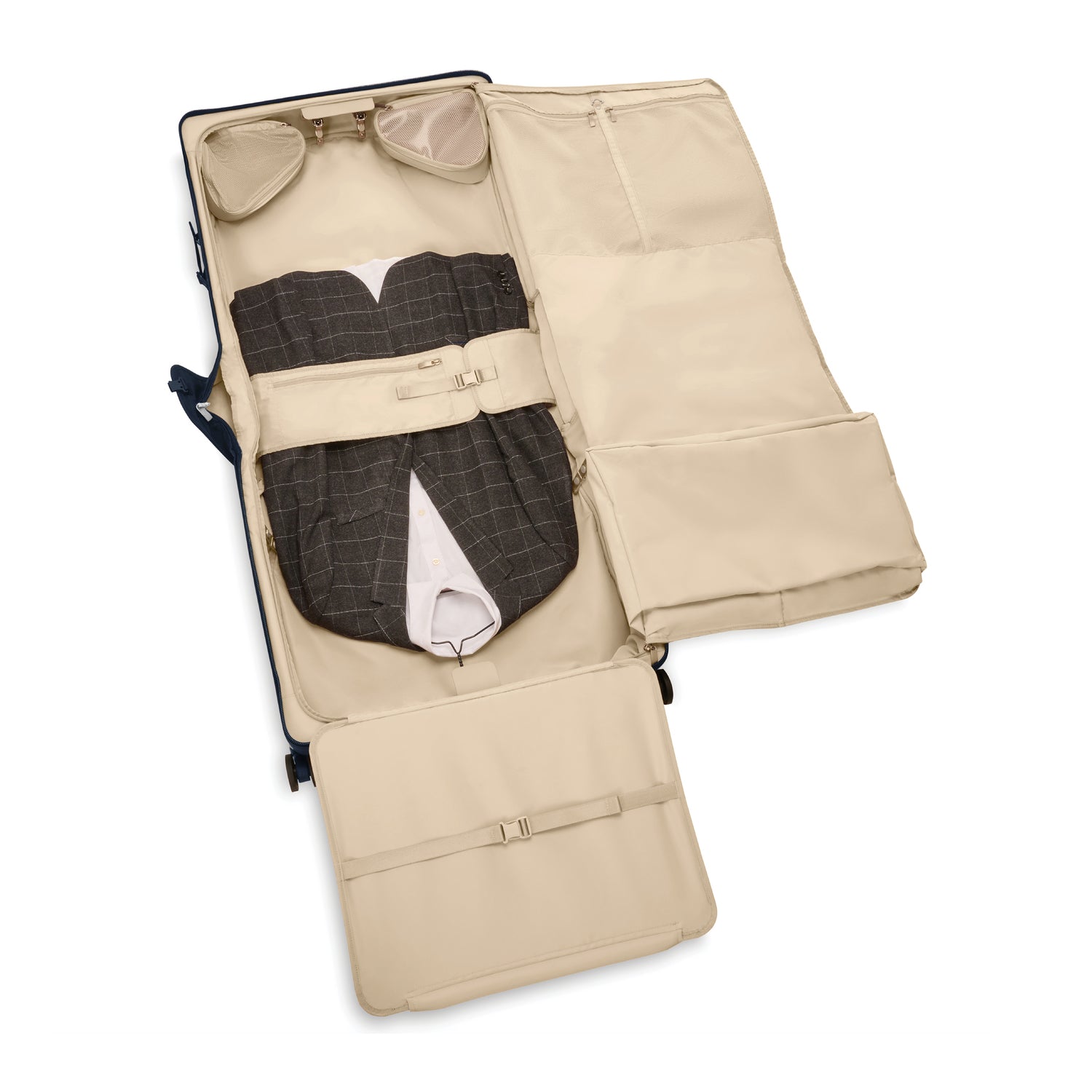 Briggs and Riley Deluxe Wardrobe Spinner Black Front Pocket #color_black