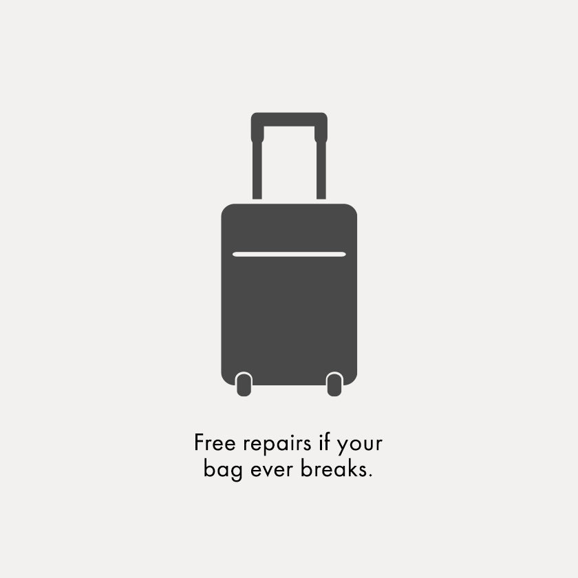 Free repairs if your bag ever breaks.