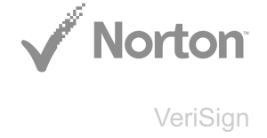 White Norton powered by Verisign Badge