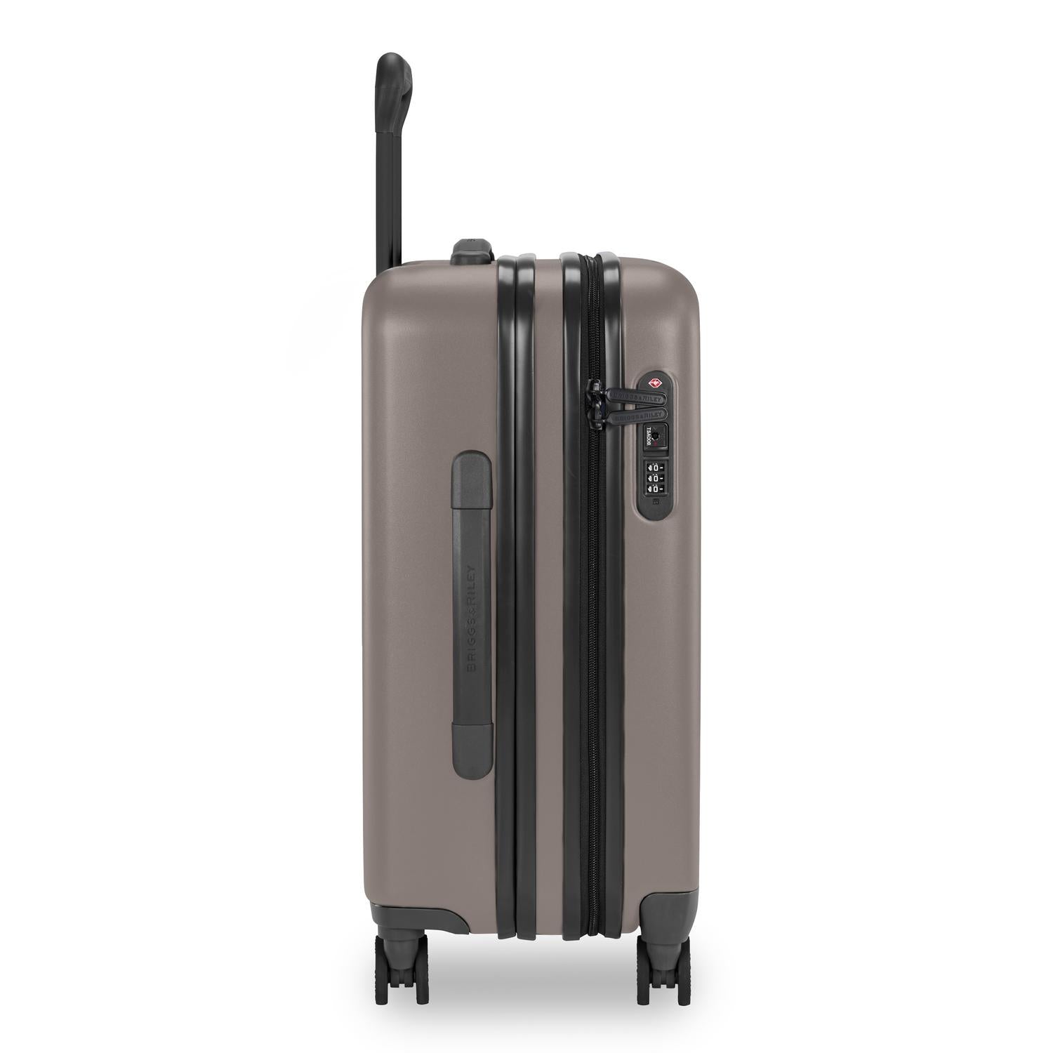Briggs and Riley Sympatico International Carry-On Expandable Spinner Latte Side #color_latte