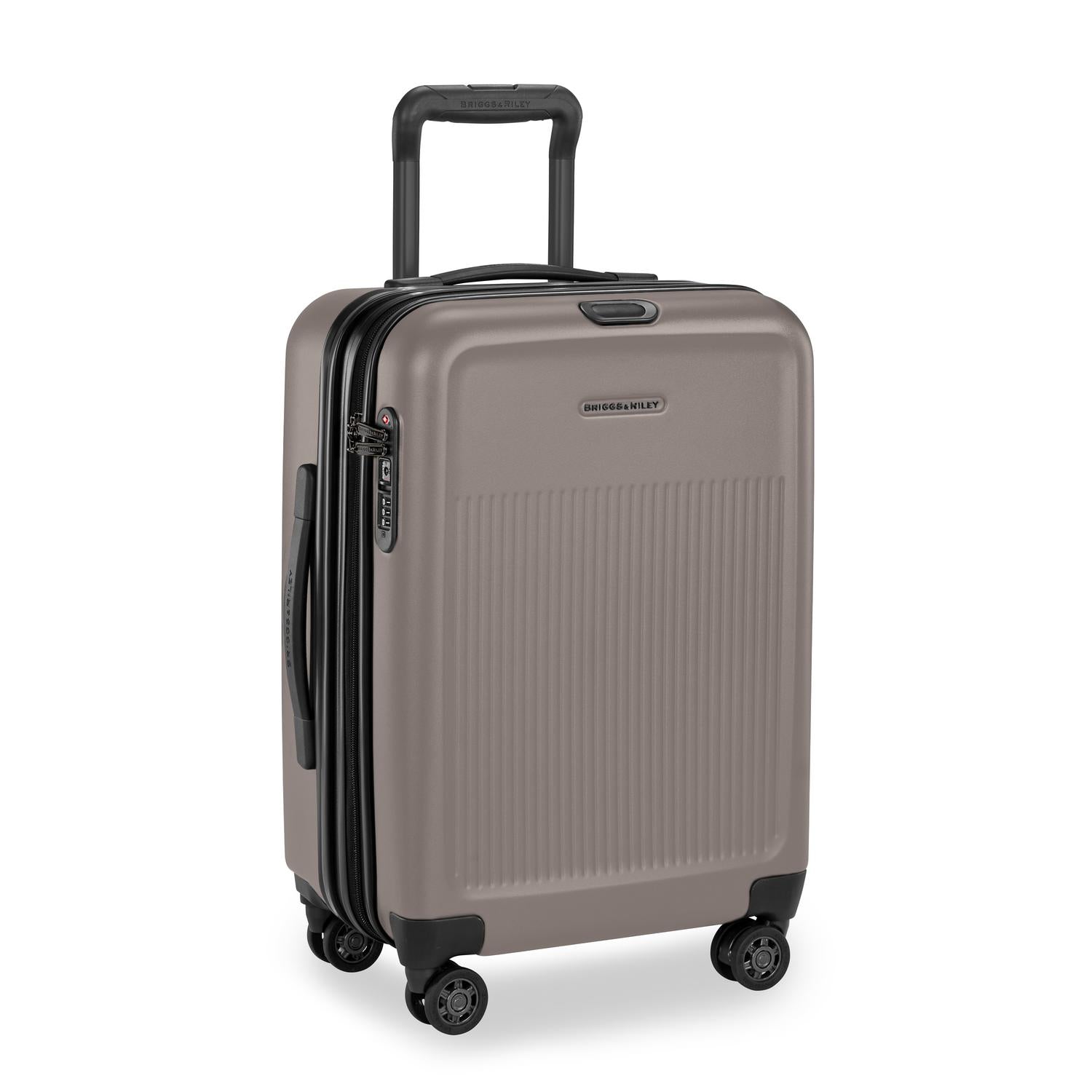 Briggs and Riley Sympatico International Carry-On Expandable Spinner Latte Side #color_latte