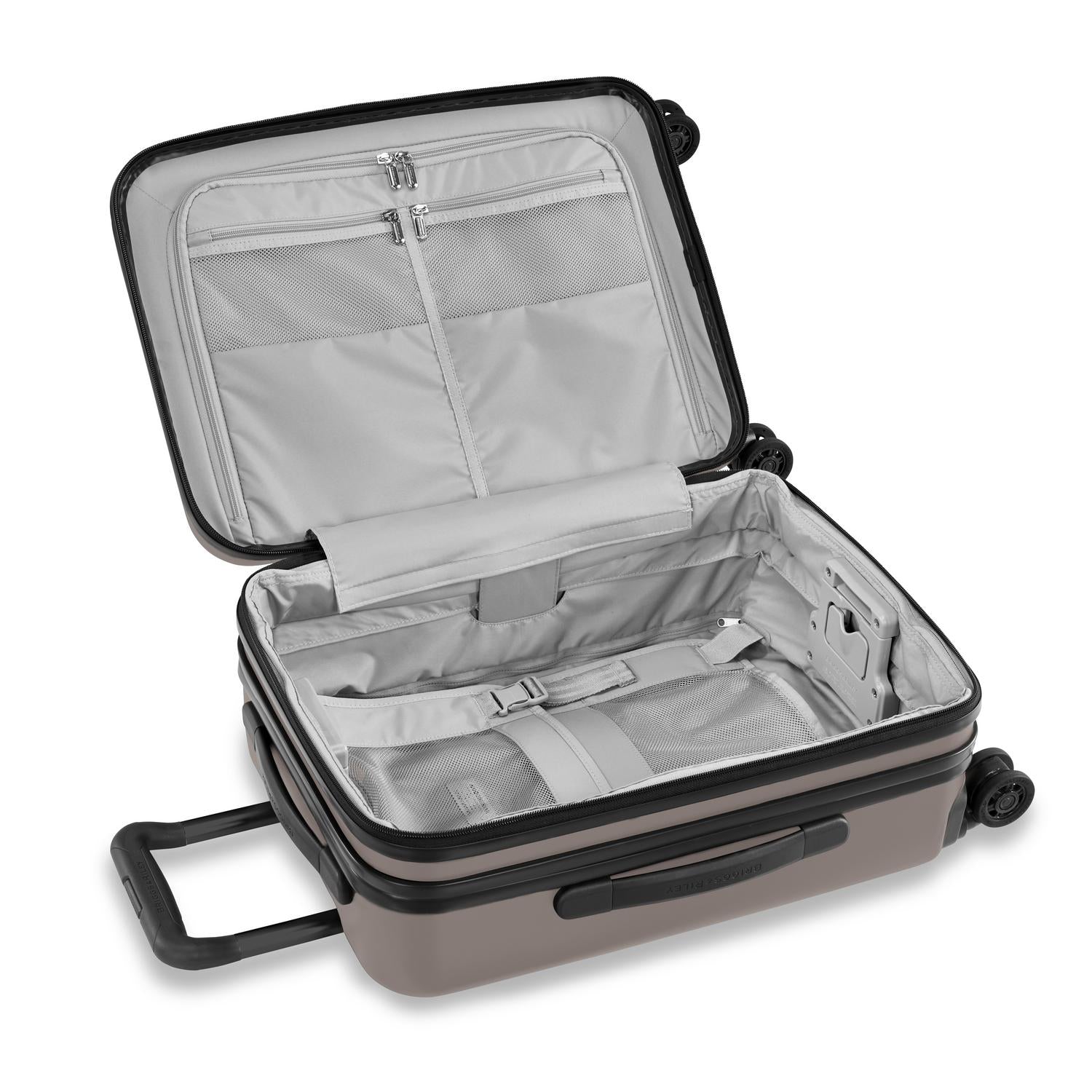 Briggs and Riley Sympatico International Carry-On Expandable Spinner Latte Open Expanded #color_latte