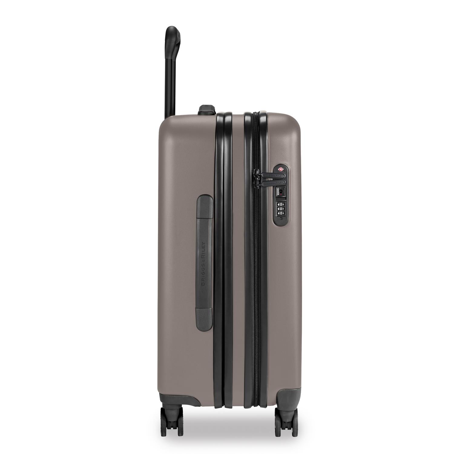 Briggs and Riley Sympatico Domestic Carry-On Expandable Spinner Latte Side #color_latte