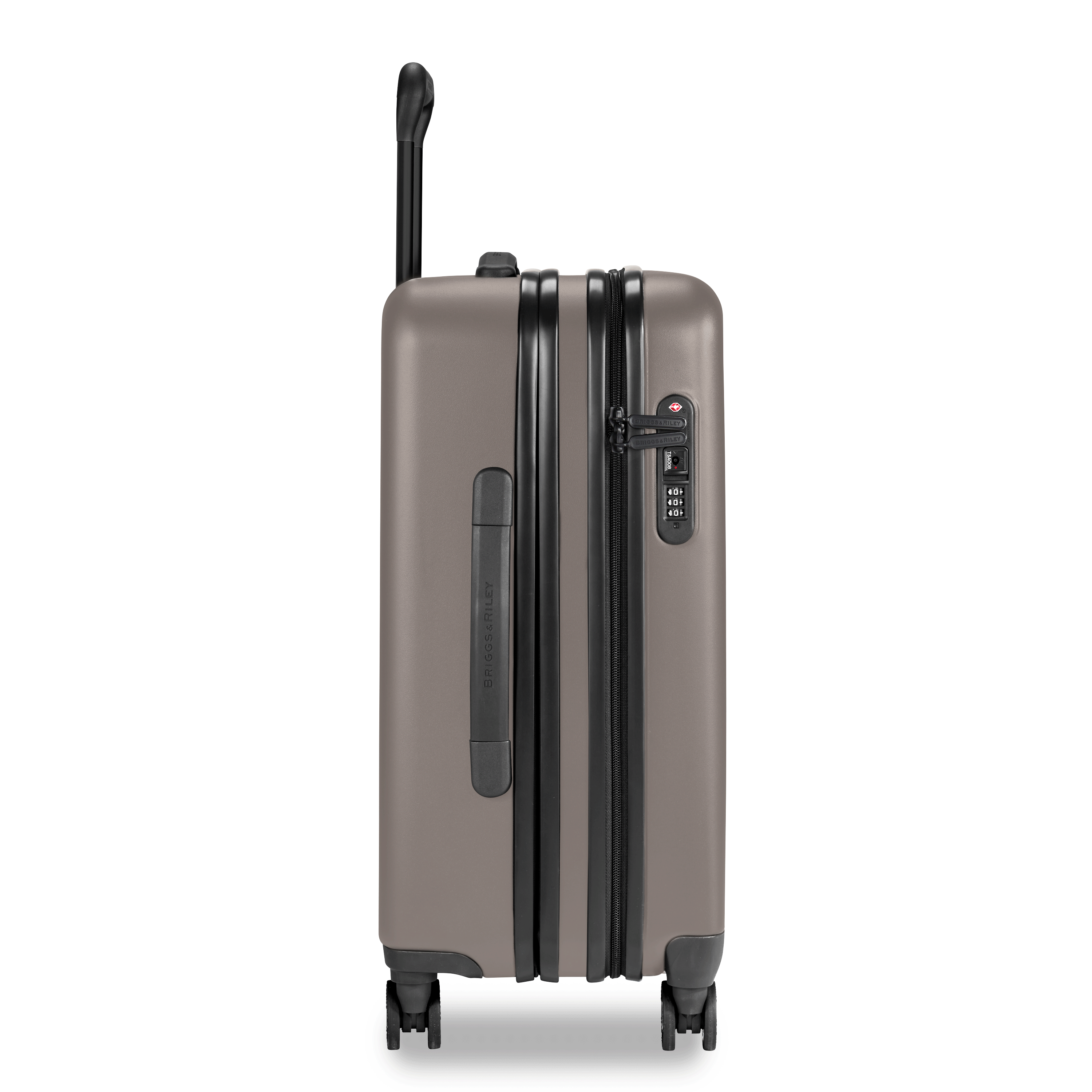 Briggs and Riley Sympatico Domestic Carry-On Expandable Spinner Latte Side expansion #color_latte