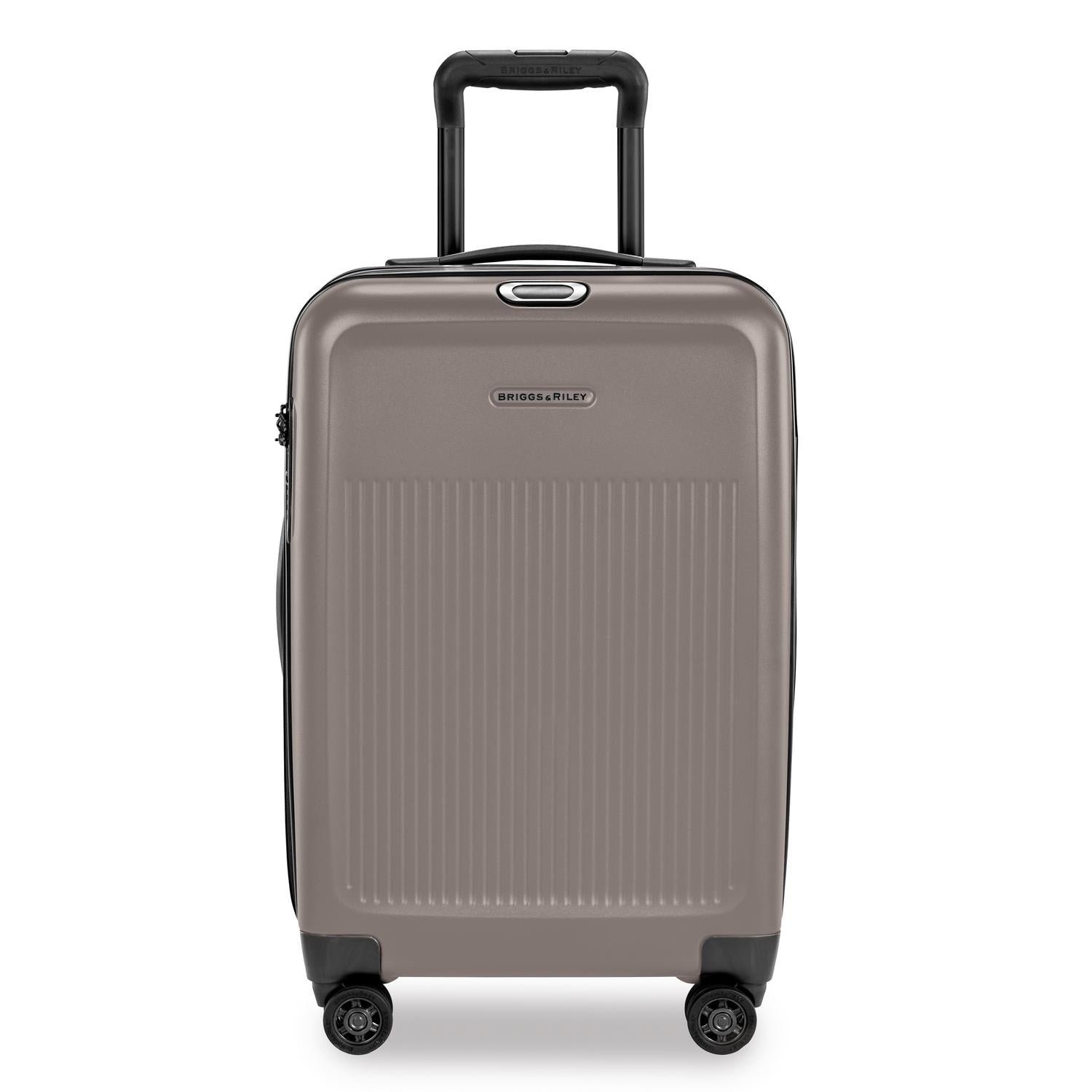 Briggs and Riley Sympatico Domestic Carry-On Expandable Spinner Latte Front #color_latte