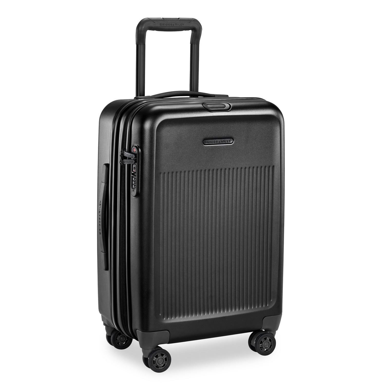 Briggs and Riley Sympatico Domestic Carry-On Expandable Spinner Black Side #color_black