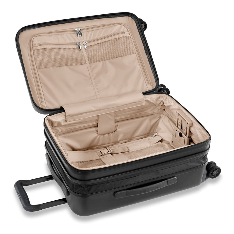 Briggs and Riley Sympatico Domestic Carry-On Expandable Spinner Black Open Expanded #color_black