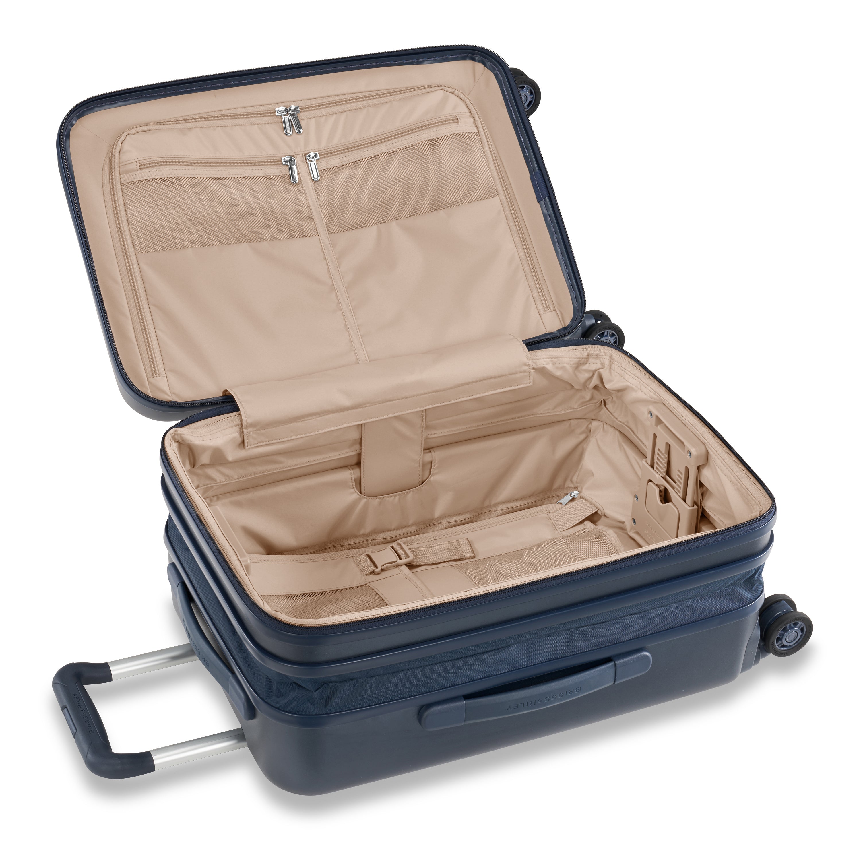 Briggs and Riley Sympatico Domestic Carry-On Expandable Spinner Navy Open Expanded #color_matte-navy