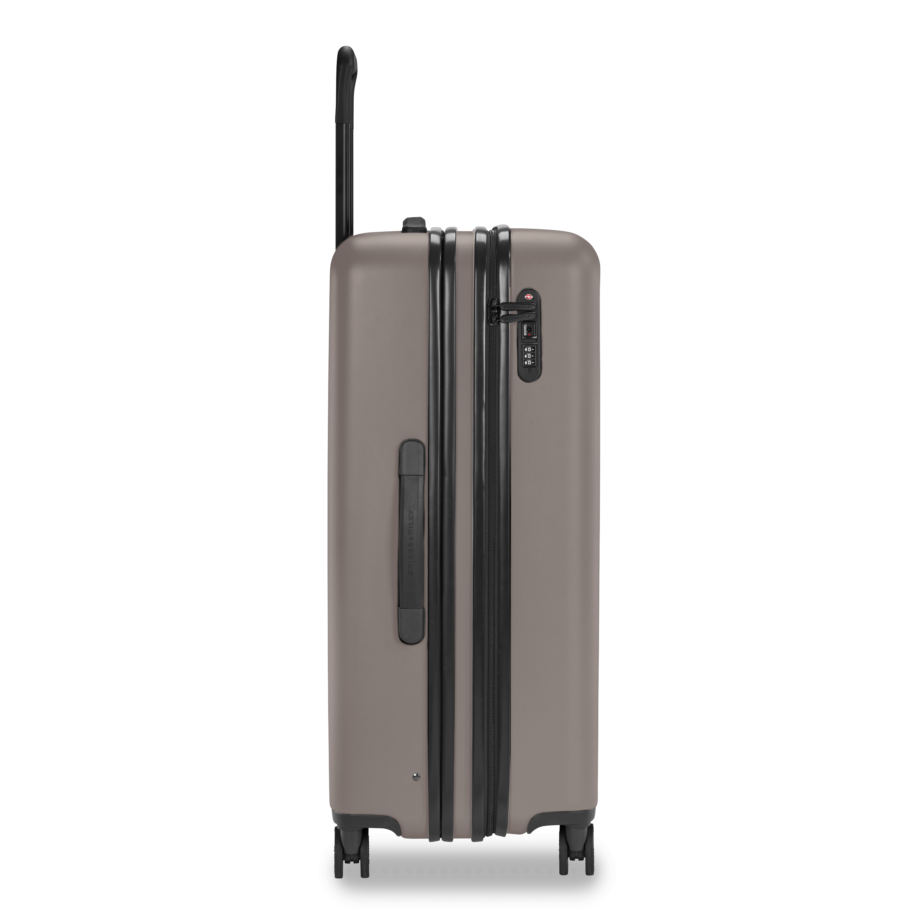 Briggs and Riley Sympatico Large Expandable Spinner Latte Side Expanded #color_latte