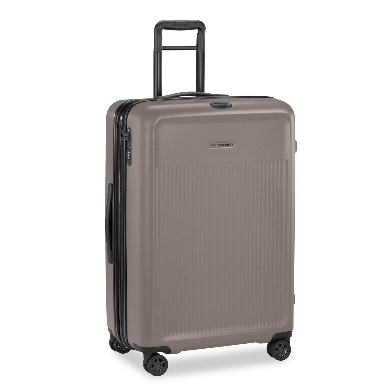 Briggs and Riley Sympatico Large Expandable Spinner Latte Side #color_latte