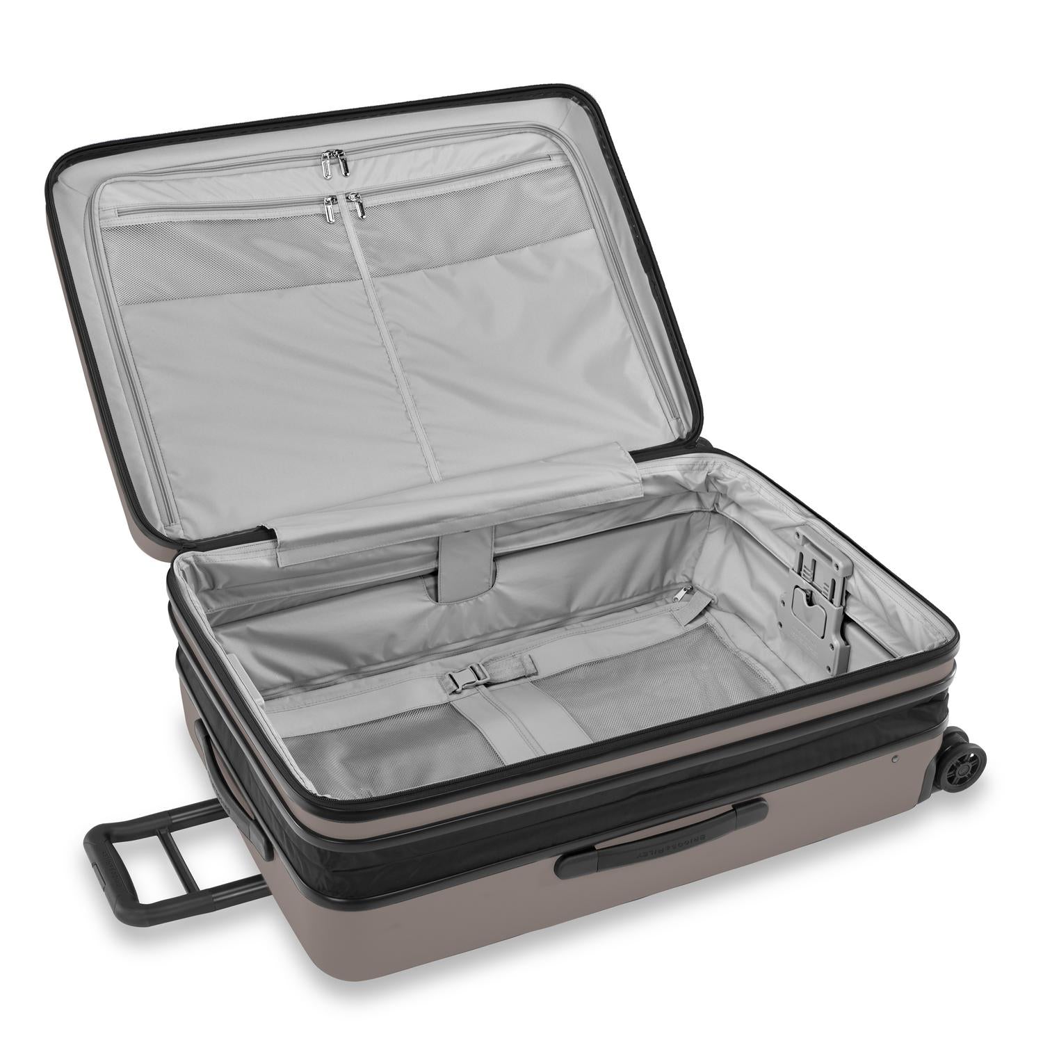 Briggs and Riley Sympatico Large Expandable Spinner Latte Open #color_latte