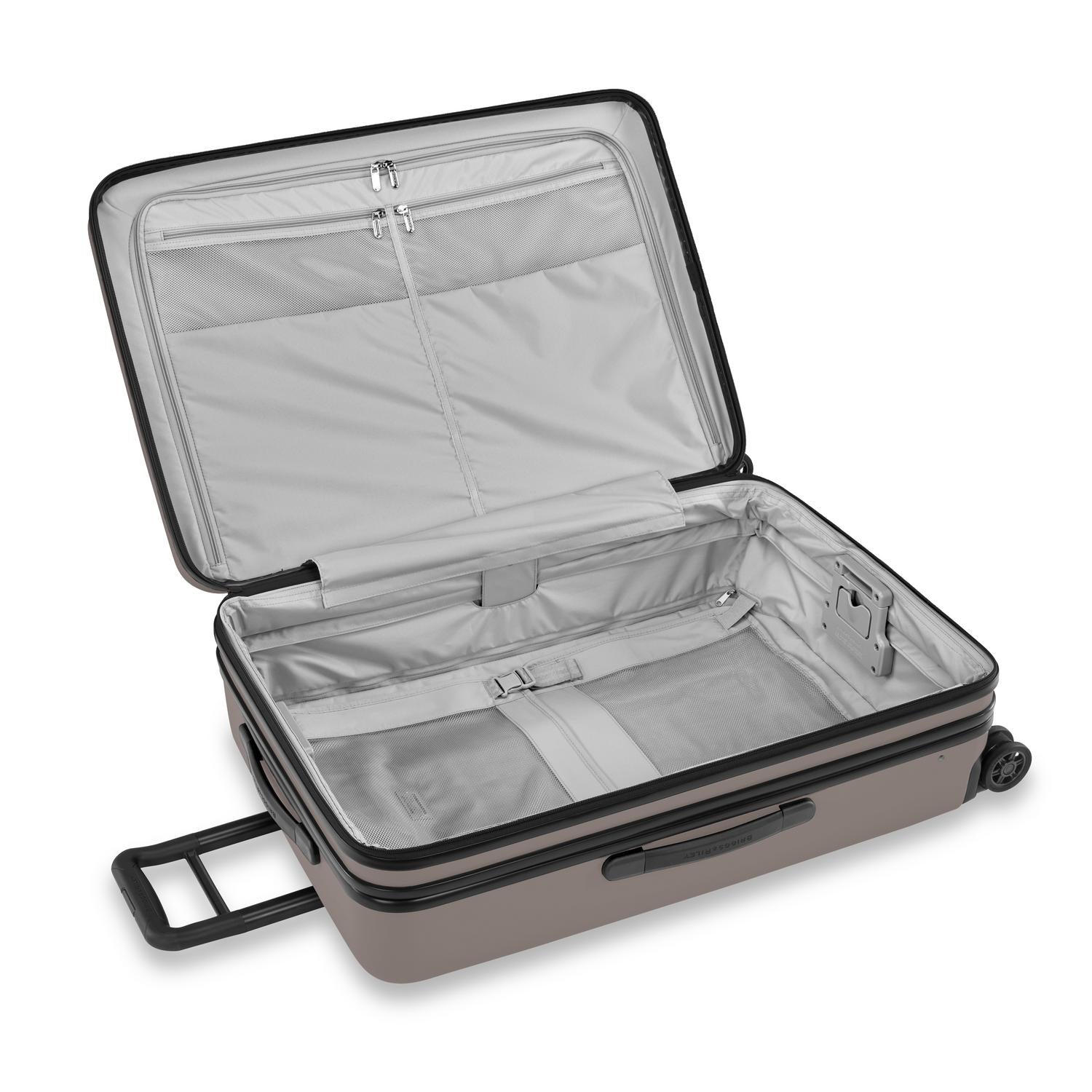 Briggs and Riley Sympatico Large Expandable Spinner Latte Open #color_latte