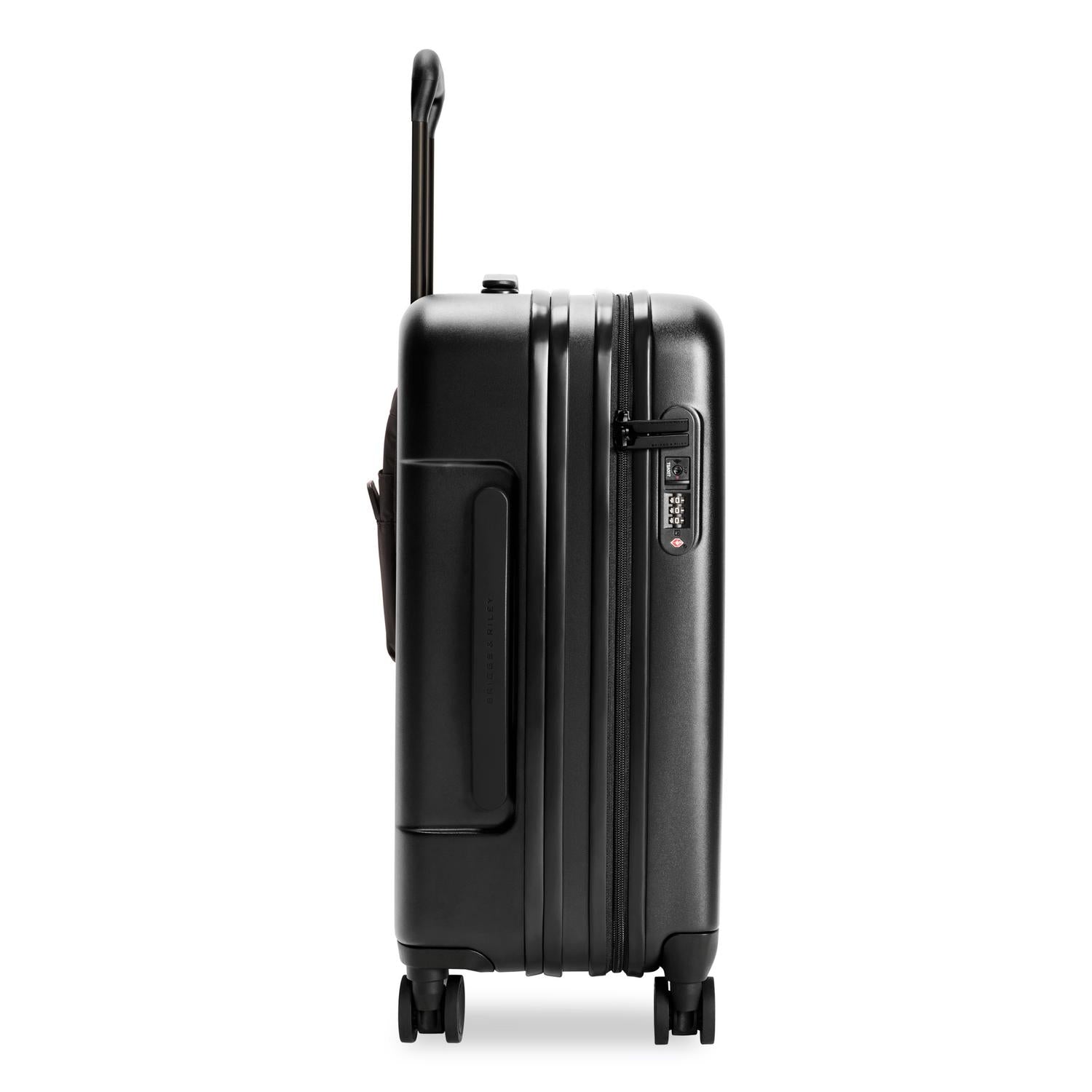 Essential Carry-On Expandable Spinner in Black, Side View  #color_black