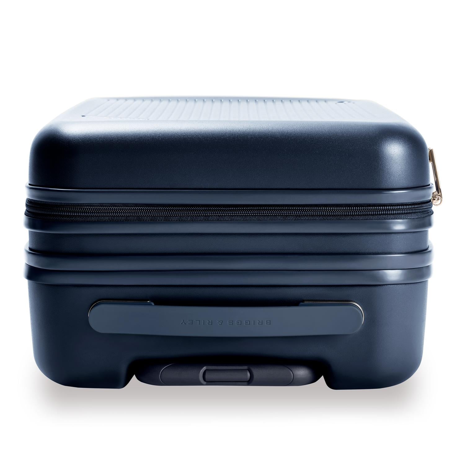 Essential Carry-On Expandable Spinner in Navy, Top View #color_navy