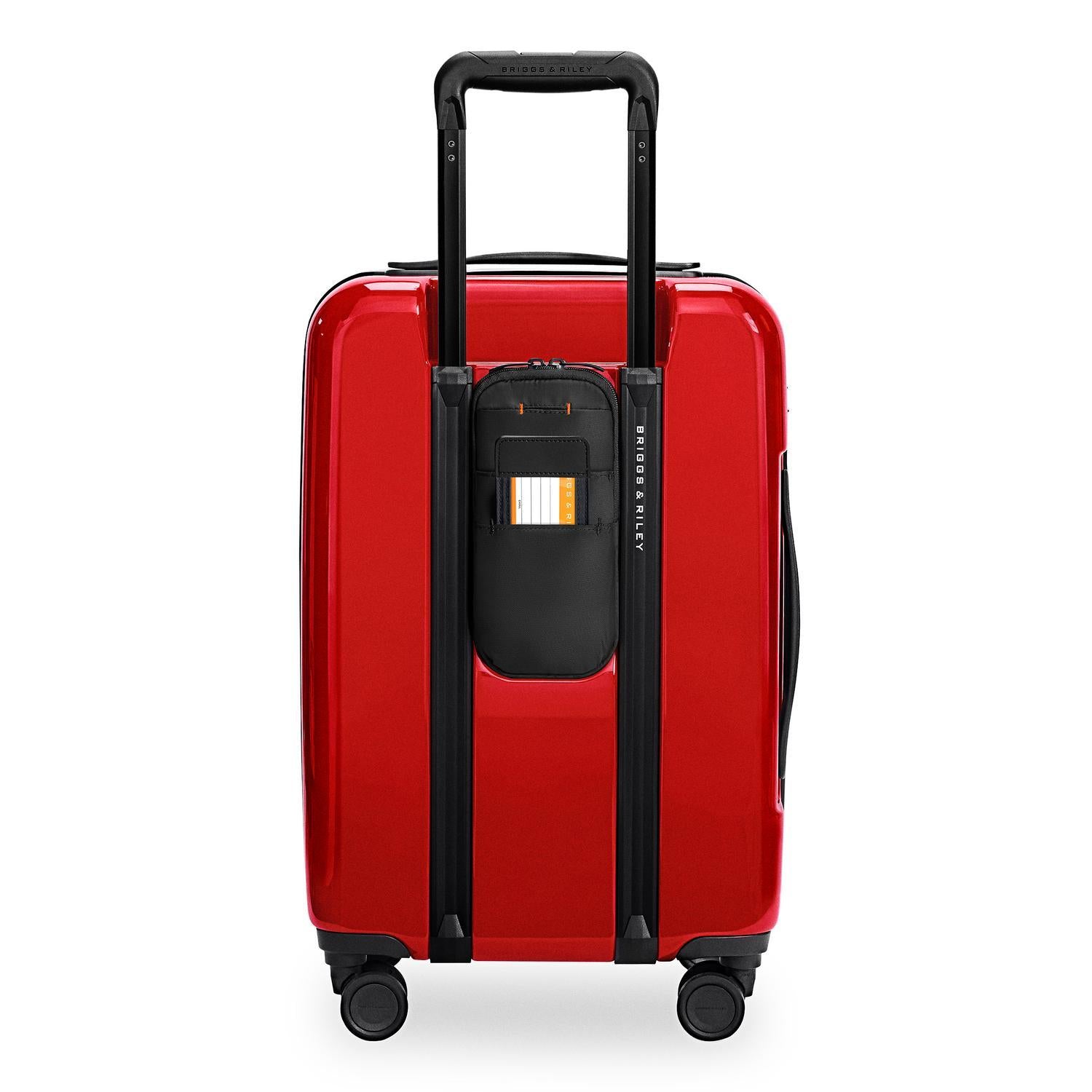 Essential  Carry-On Expandable Spinner in Glossy Ruby, Front View  #color_glossy-ruby