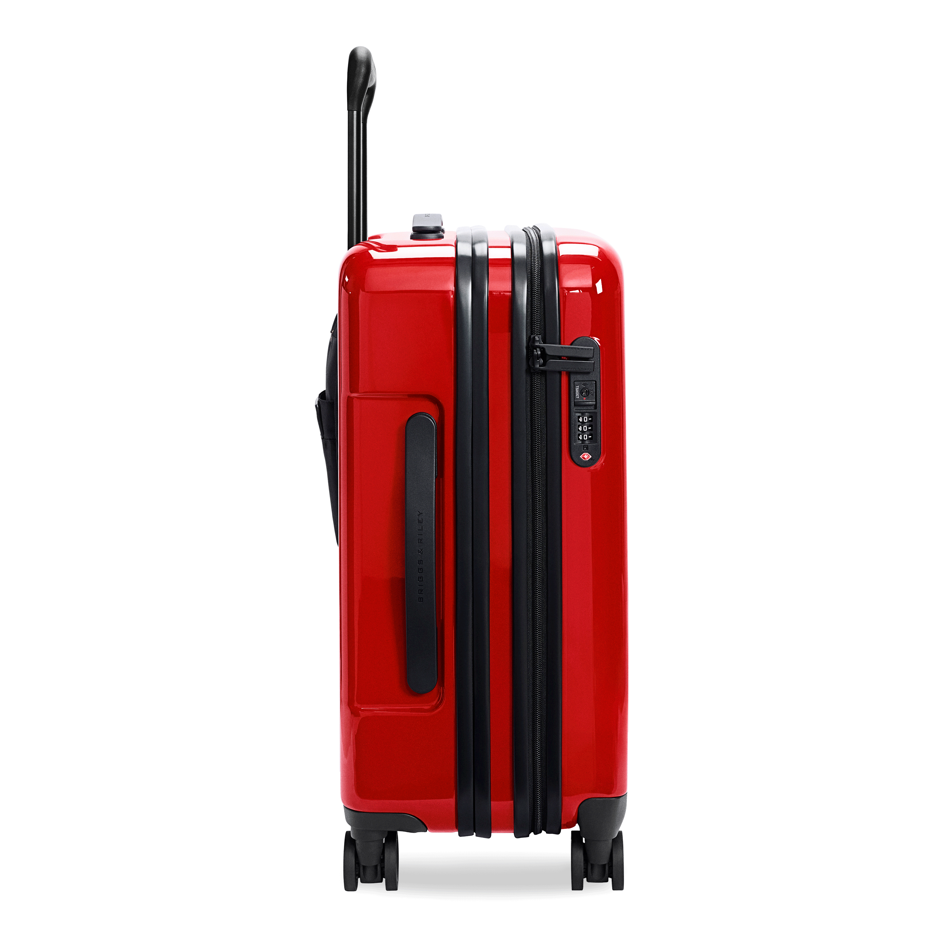 Essential  Carry-On Expandable Spinner in Glossy Ruby, Front View  #color_glossy-ruby