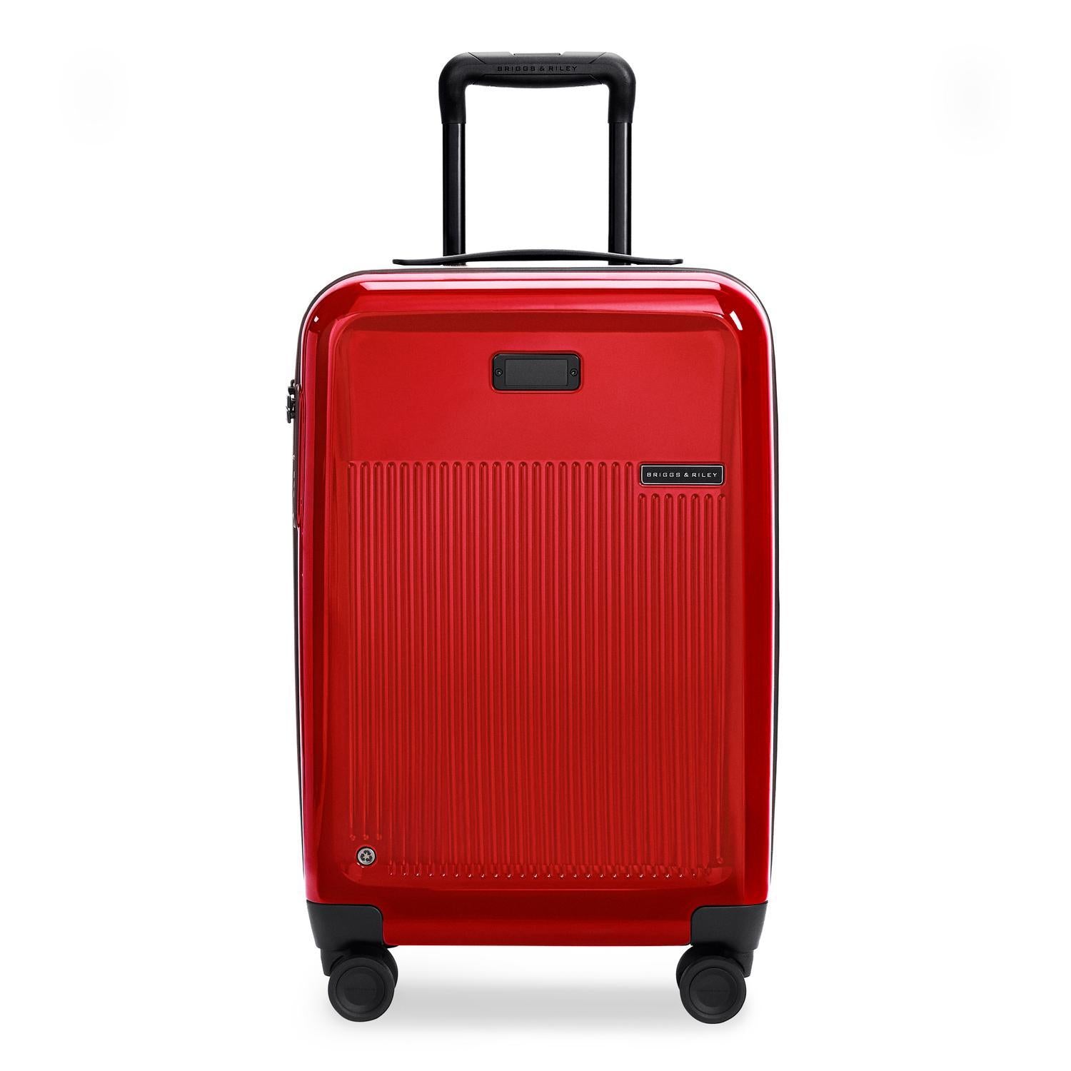 Essential  Carry-On Expandable Spinner in Glossy Ruby, Front View  #color_glossy-ruby