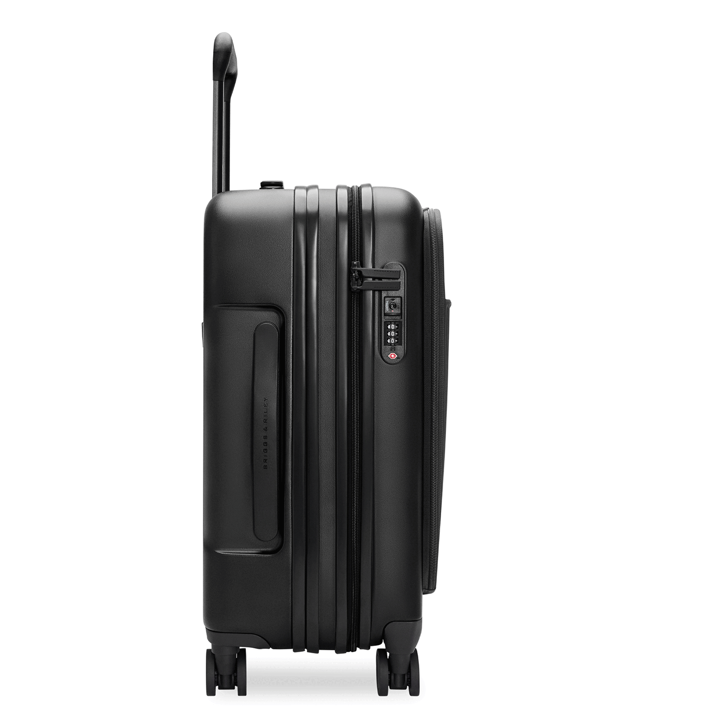 Essential Front Pocket Carry-On Expandable Spinner in Navy, Front View #color_black