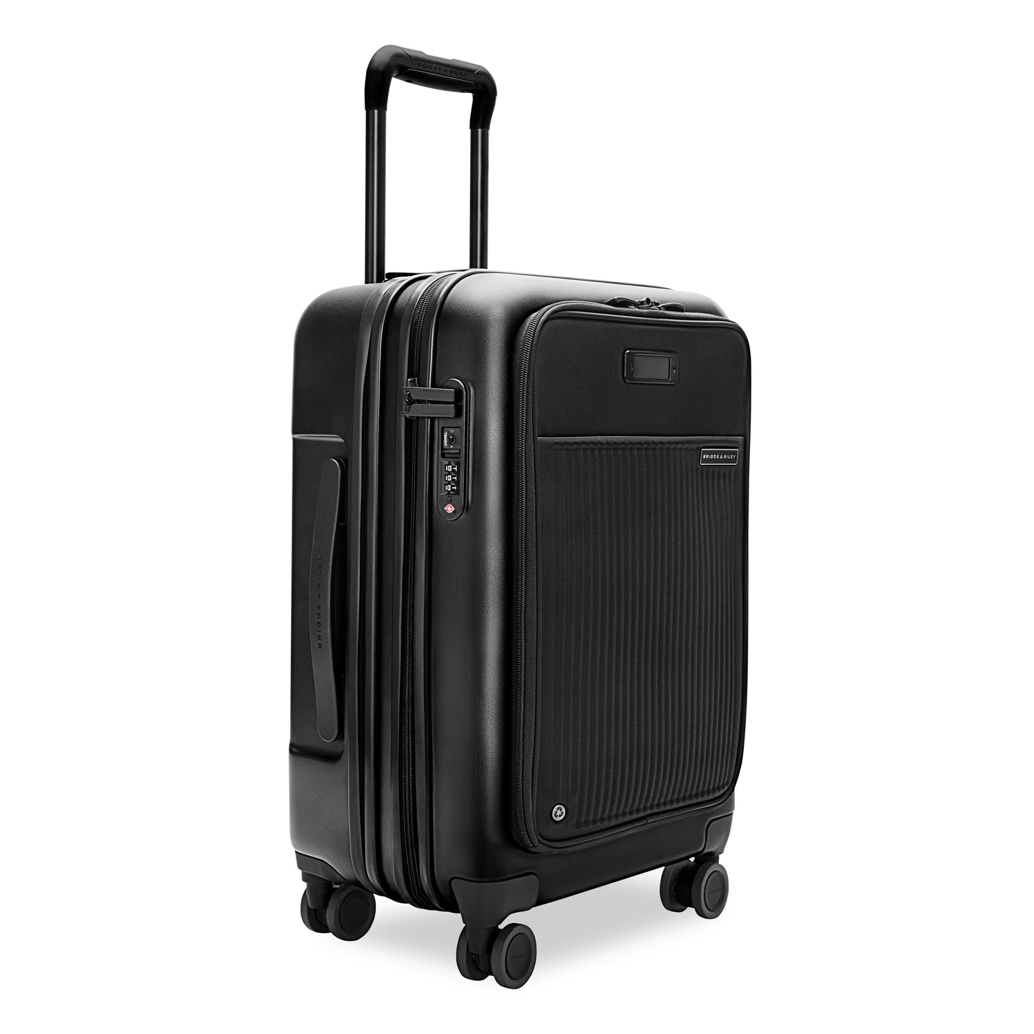 Essential Front Pocket Carry-On Expandable Spinner in Navy, Front View #color_black
