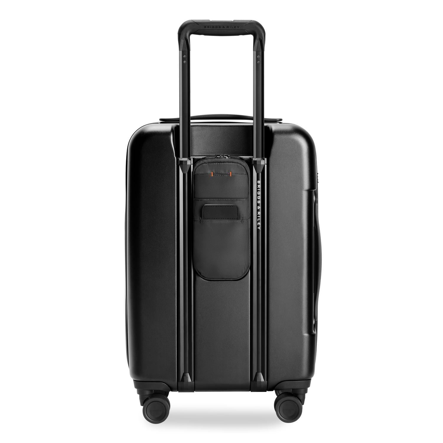 Essential Front Pocket Carry-On Expandable Spinner in Navy, Front View #color_black