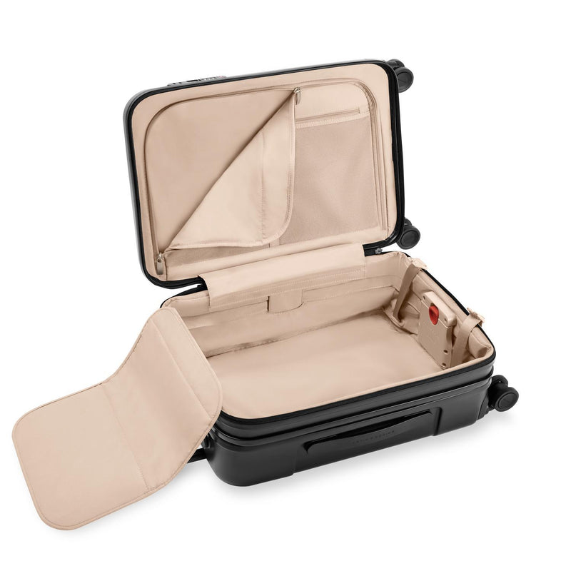 Essential Front Pocket Carry-On Expandable Spinner in Navy, Front View #color_black