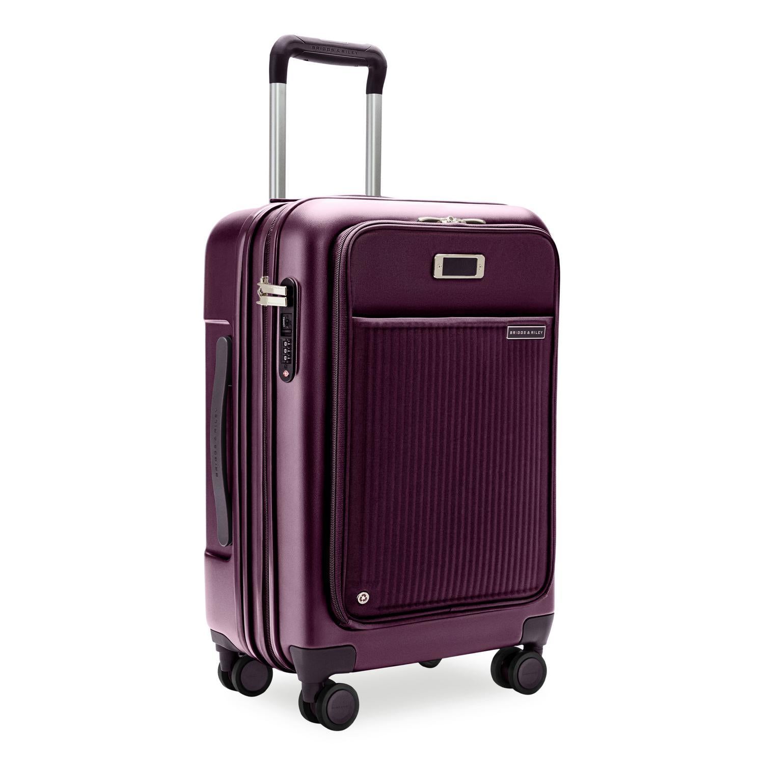 Essential Front Pocket Carry-On Expandable Spinner in Plum #color_plum