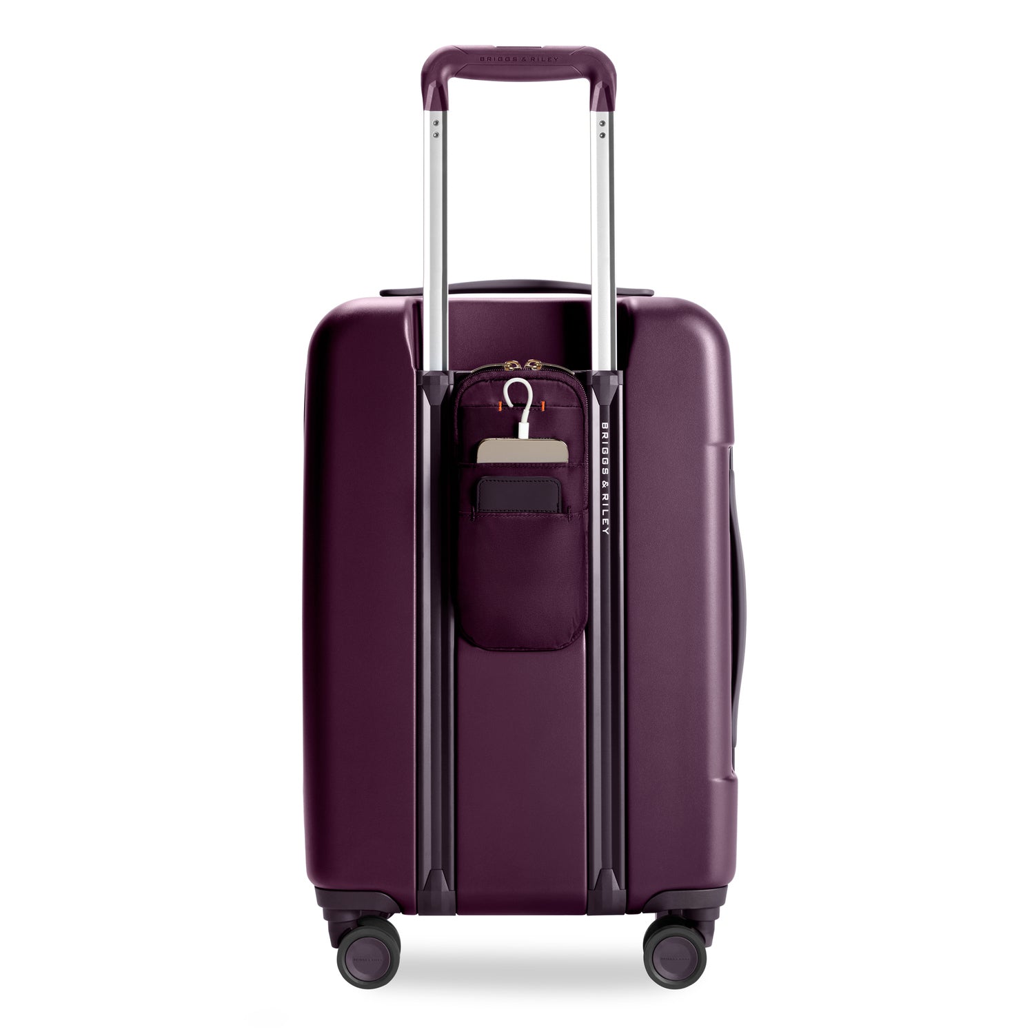 Essential Front Pocket Carry-On Expandable Spinner in Plum #color_plum