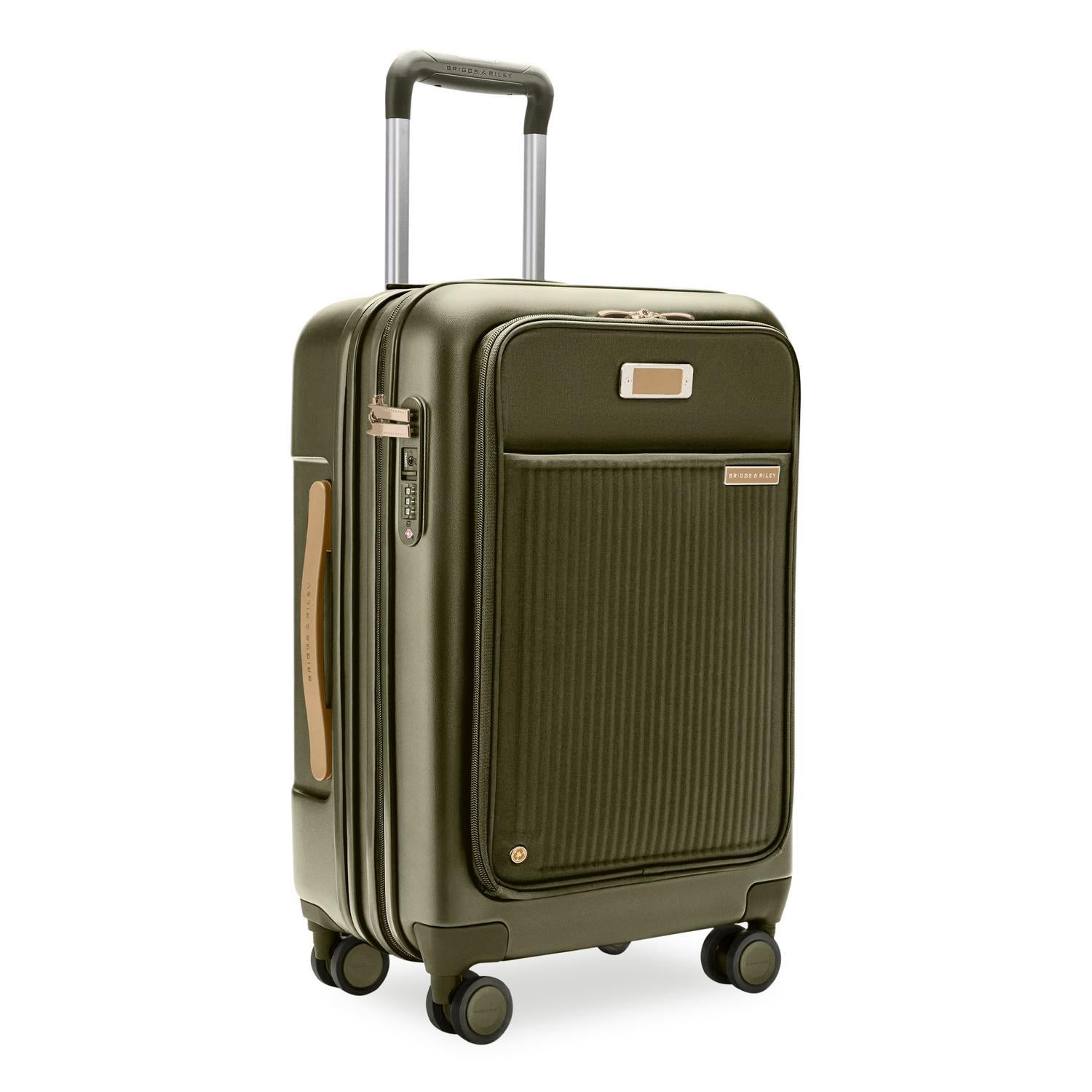 Essential Front Pocket Carry-On Expandable Spinner in Olive #color_olive
