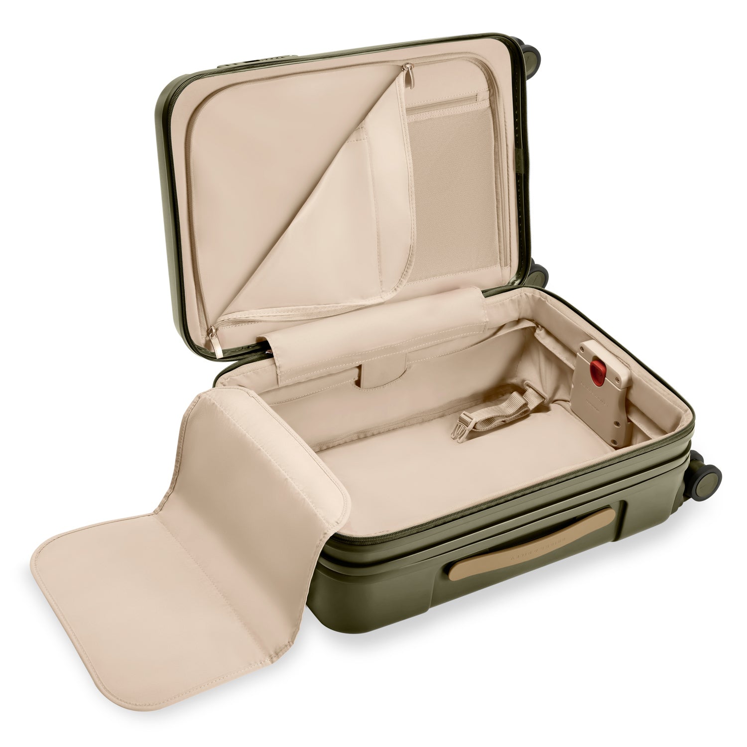 Essential Front Pocket Carry-On Expandable Spinner in Olive #color_olive