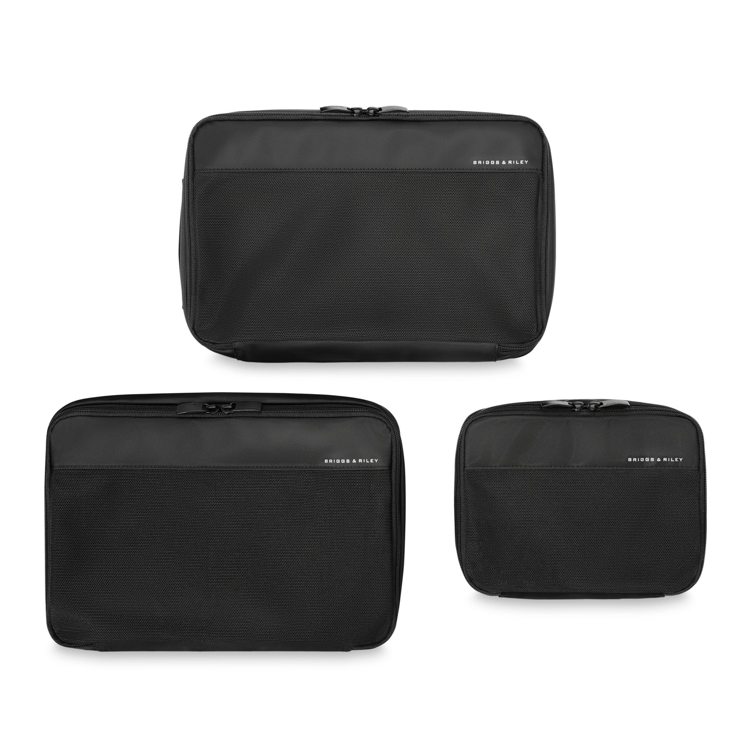 Briggs & Riley Travel Basics Packing Cubes - Large Set - Black