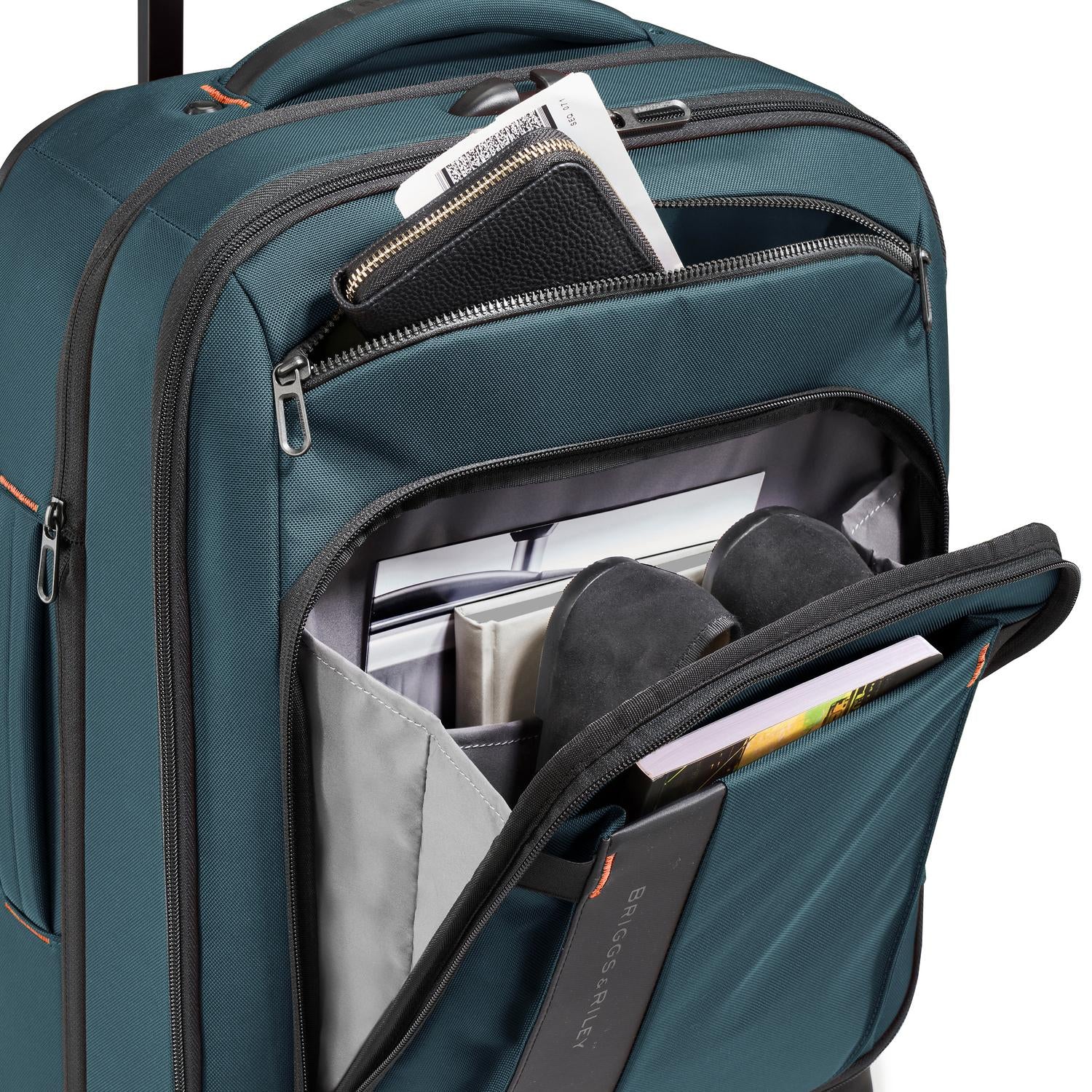 ZDX International 21" Carry-On Expandable Spinner Ocean Front Pocket #color_ocean