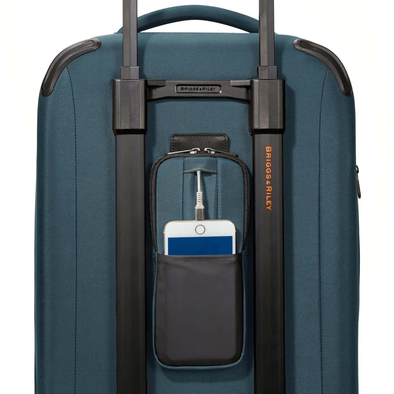 ZDX International 21" Carry-On Expandable Spinner Ocean Back Pocket #color_ocean
