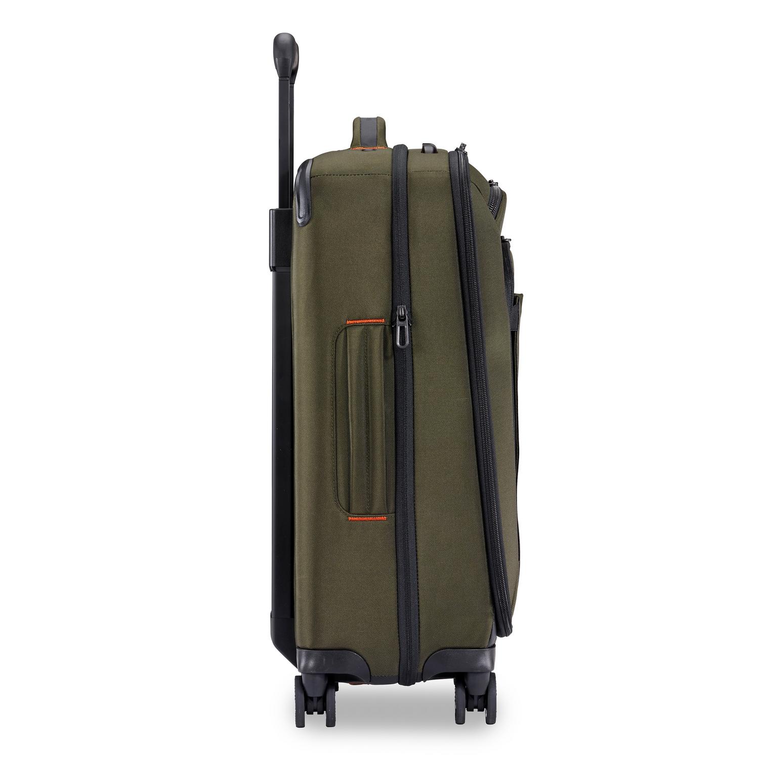 Briggs and Riley ZDX Domestic 22" Carry-On Expandable Spinner Hunter Side View #color_hunter