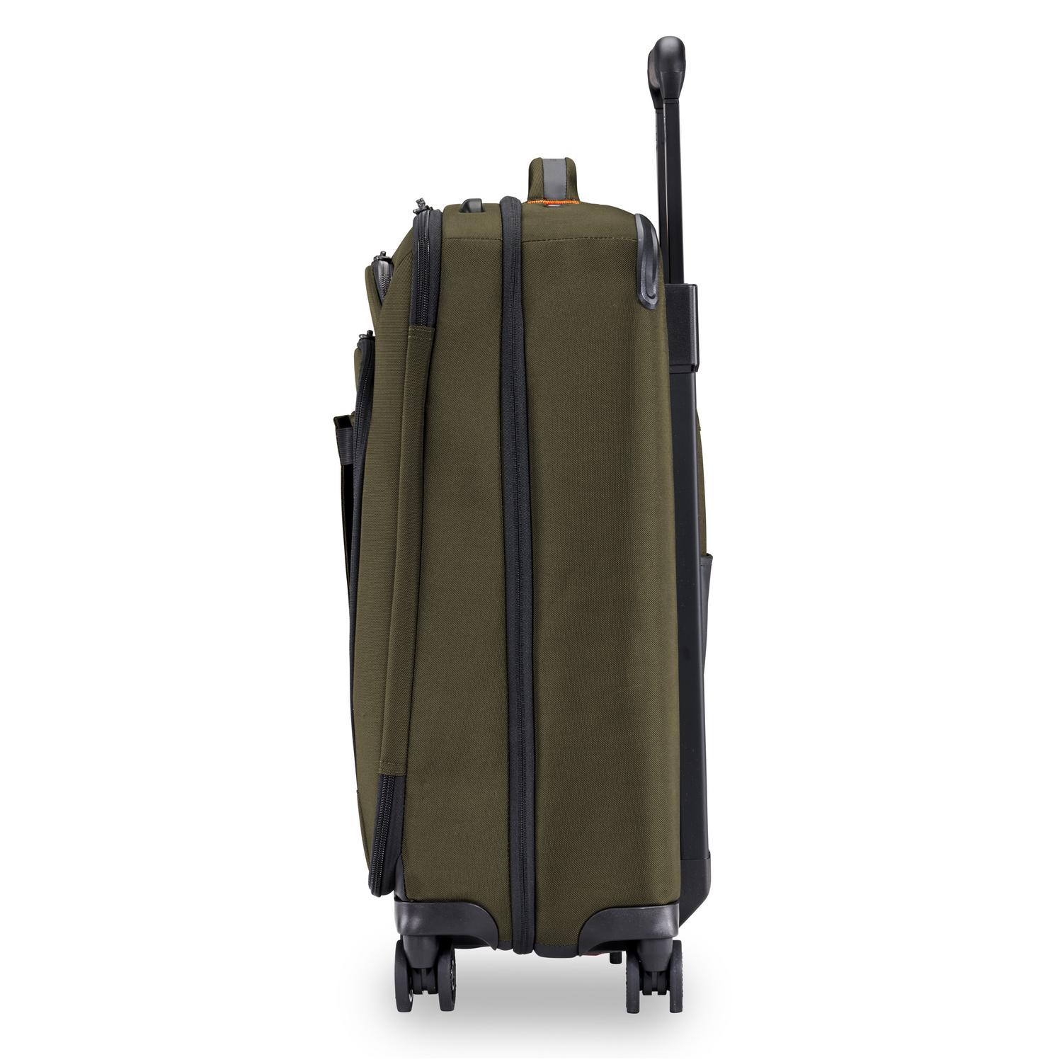 Briggs and Riley ZDX Domestic 22" Carry-On Expandable Spinner Hunter Side View #color_hunter