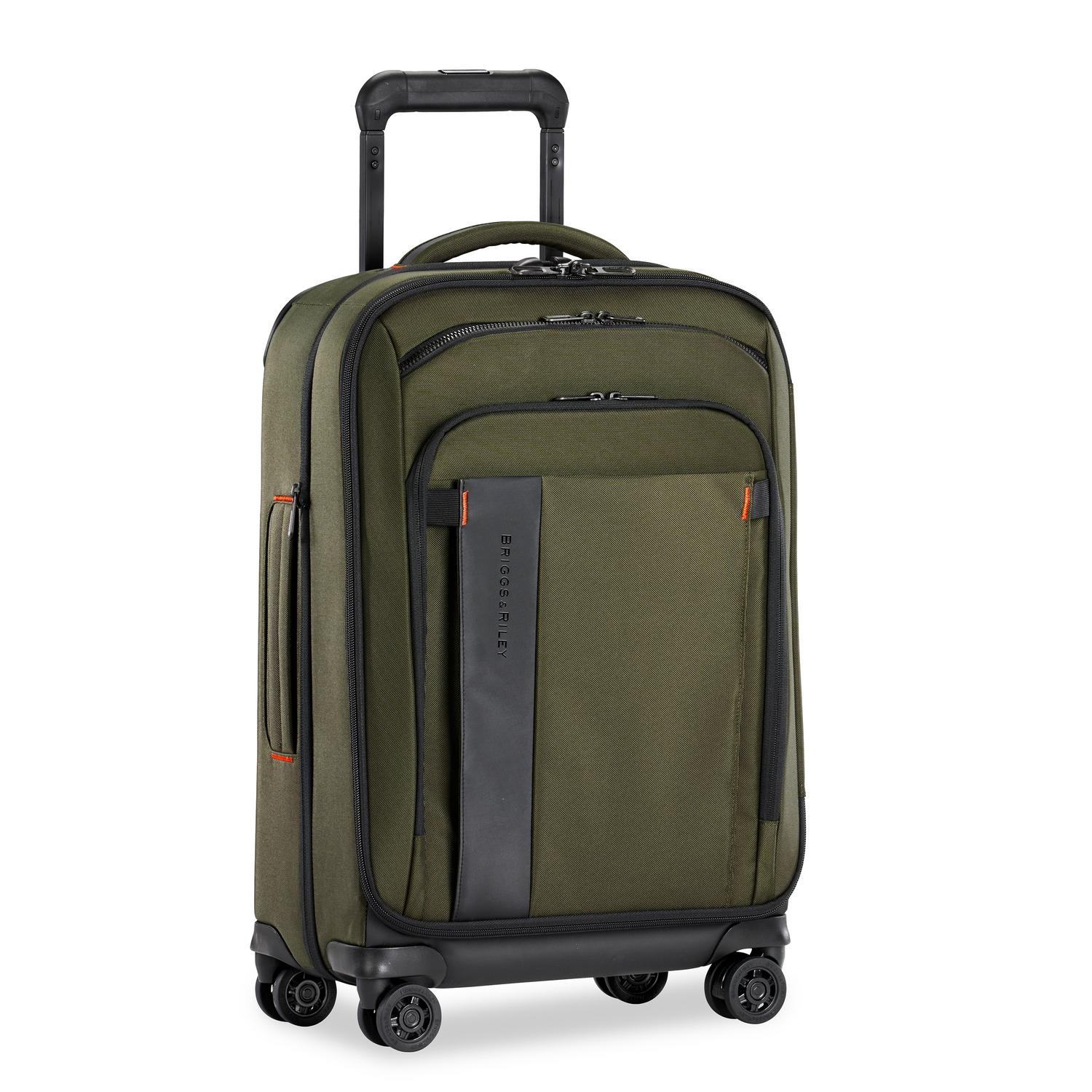 Briggs and Riley ZDX Domestic 22" Carry-On Expandable Spinner Hunter Front View  #color_hunter