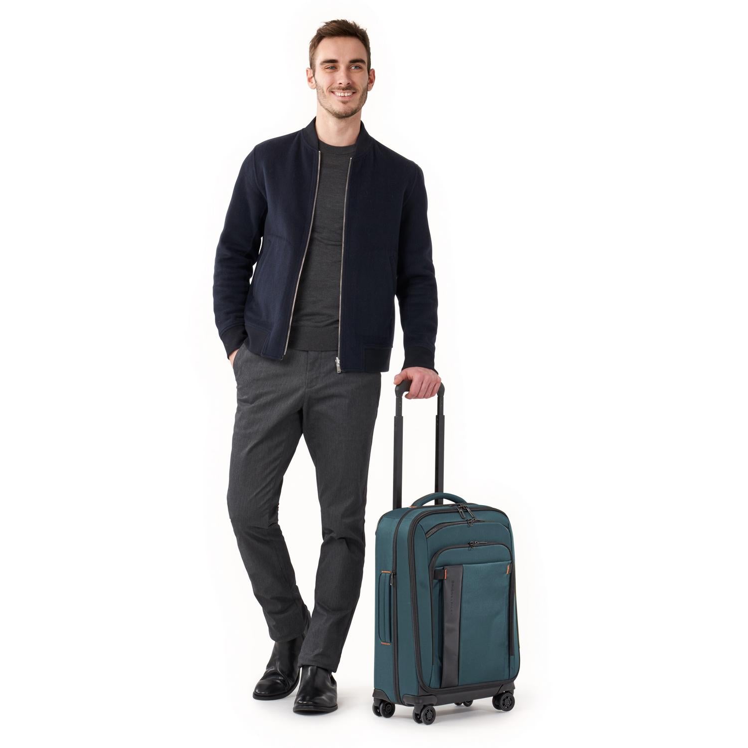 ZDX Domestic 22" Carry-On Expandable Spinner Ocean with Person #color_ocean