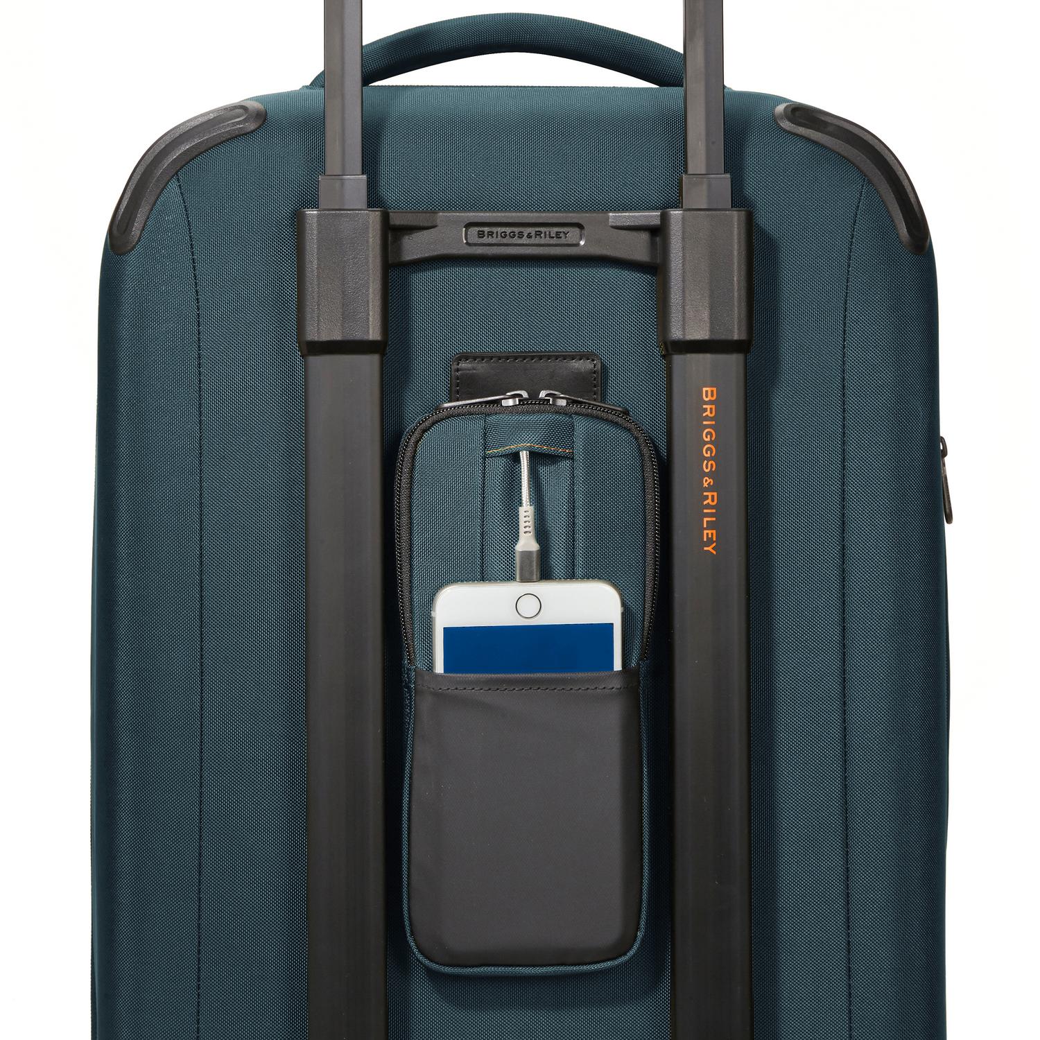 ZDX Domestic 22" Carry-On Expandable Spinner Ocean Back Pocket #color_ocean