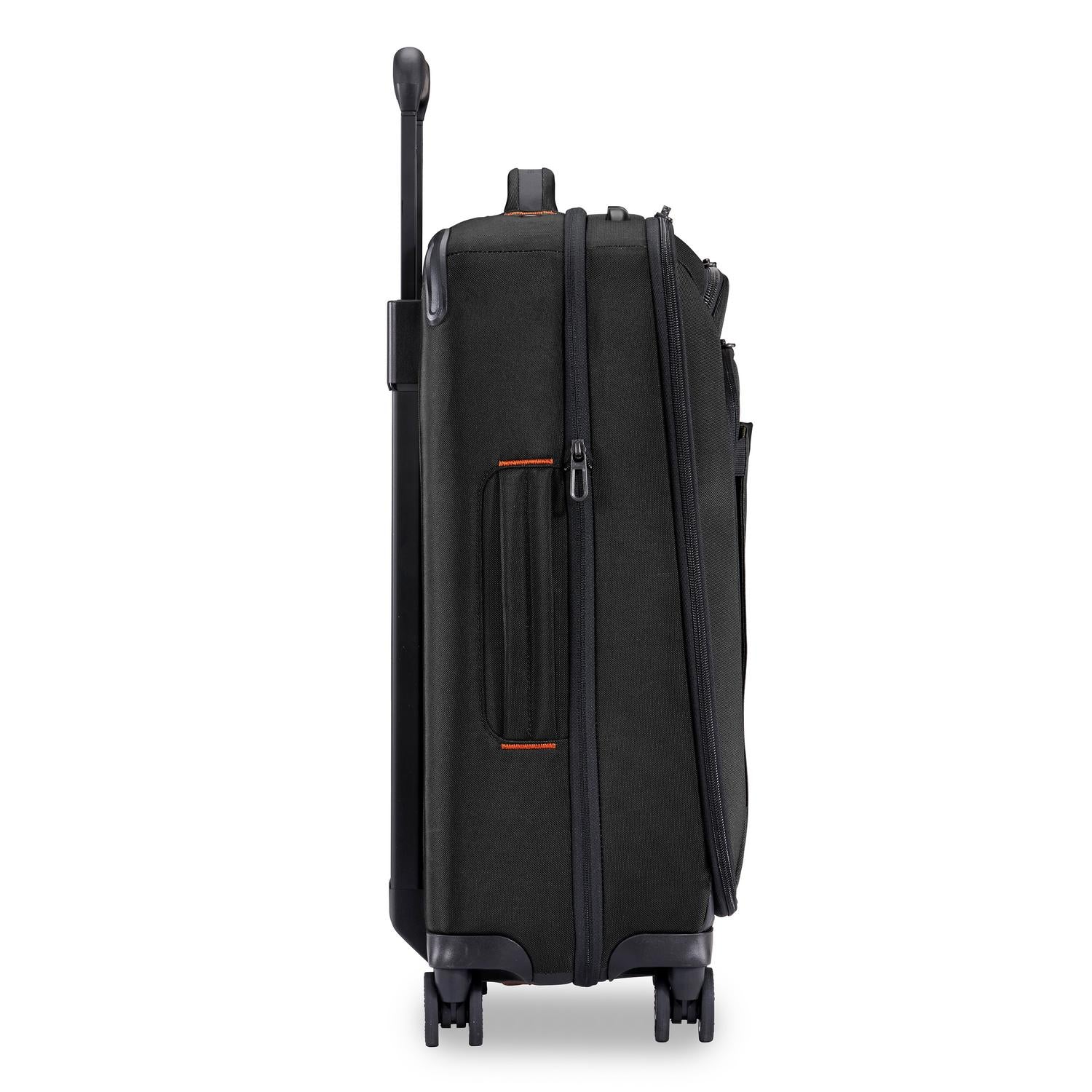 Briggs and Riley ZDX Domestic 22" Carry-On Expandable Spinner Black Side View #color_black
