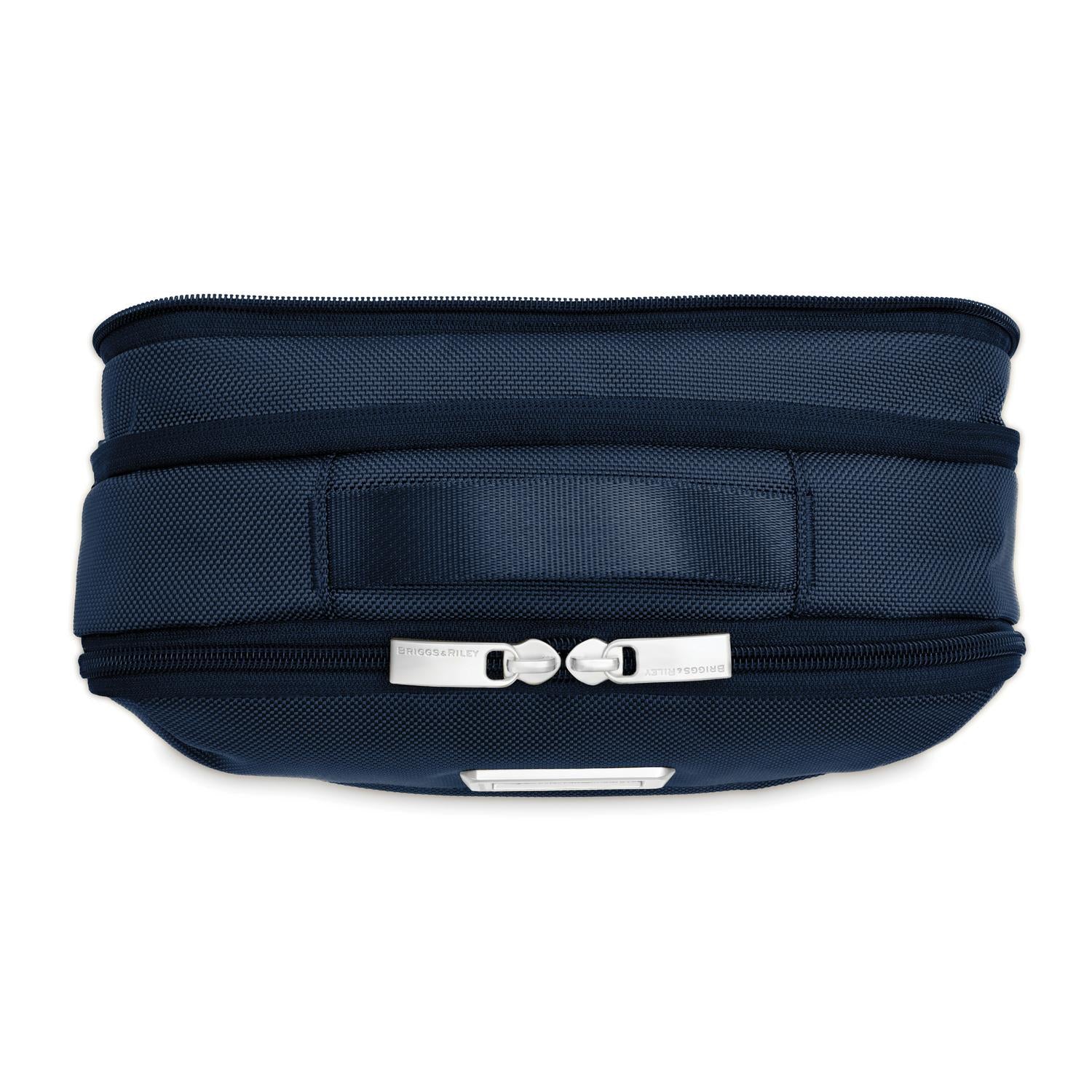 Briggs and Riley Expandable Essentials Kit Navy Top View Zipper #color_navy